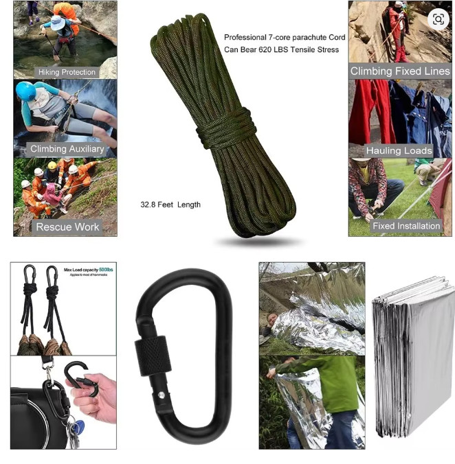 Professional Emergency Survival Kit Gear Camping Multifunction Tactical….