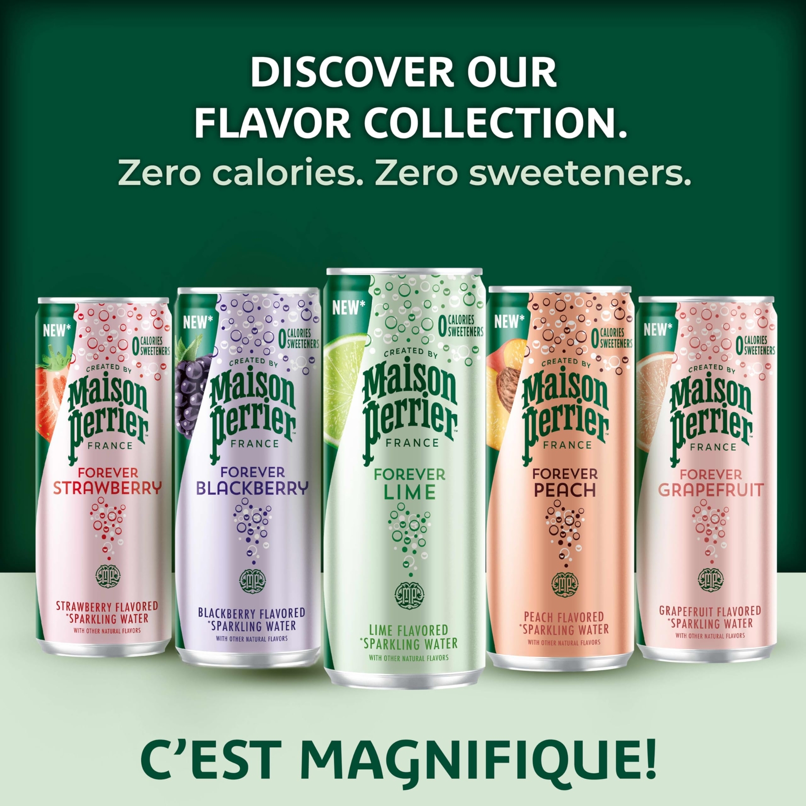 Maison Perrier Forever Strawberry Flavored Sparkling Water 11.15 Fl Oz Cans 8…