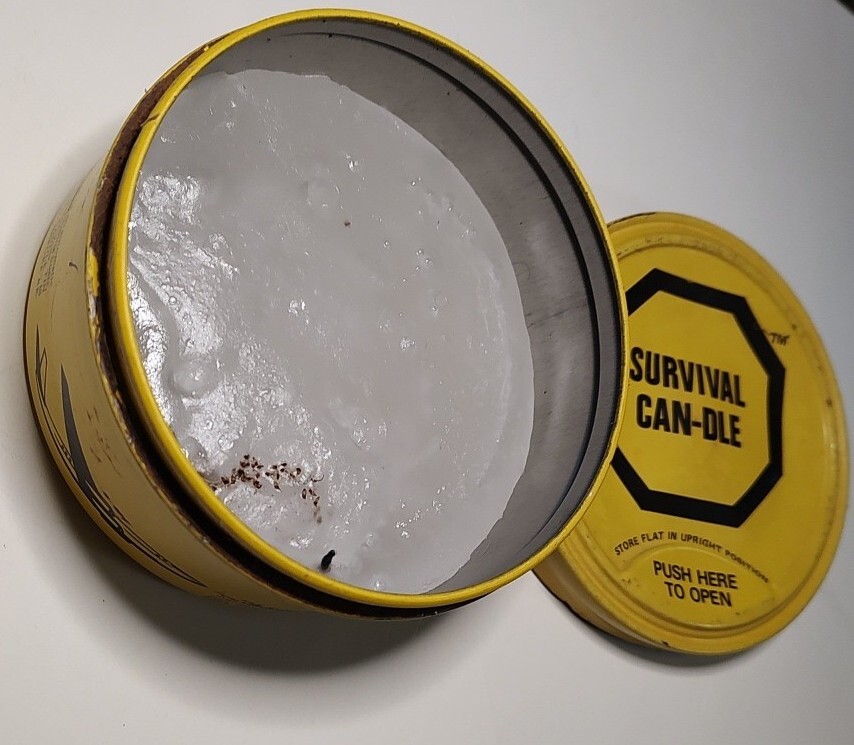 1979 Survival Can-dle 8oz Metal Tin Vintage USA