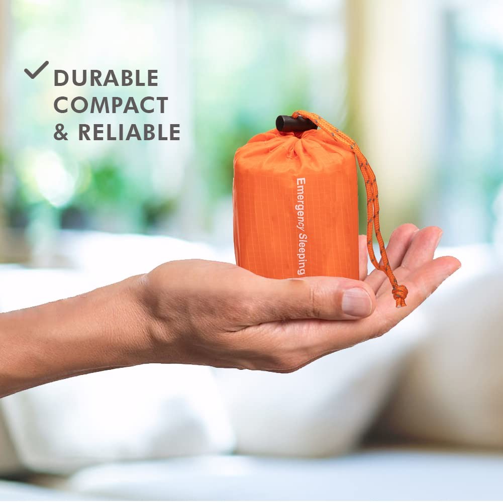NovaMedic Emergency Sleeping Bag 5 Pack – 84″x36″ Thermal 84 inch x36, Orange