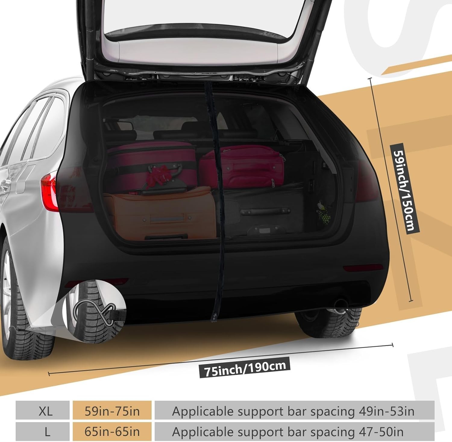 Breathable Tailgate Bug Screen with Magnetic Fasteners – Perfect for Camping