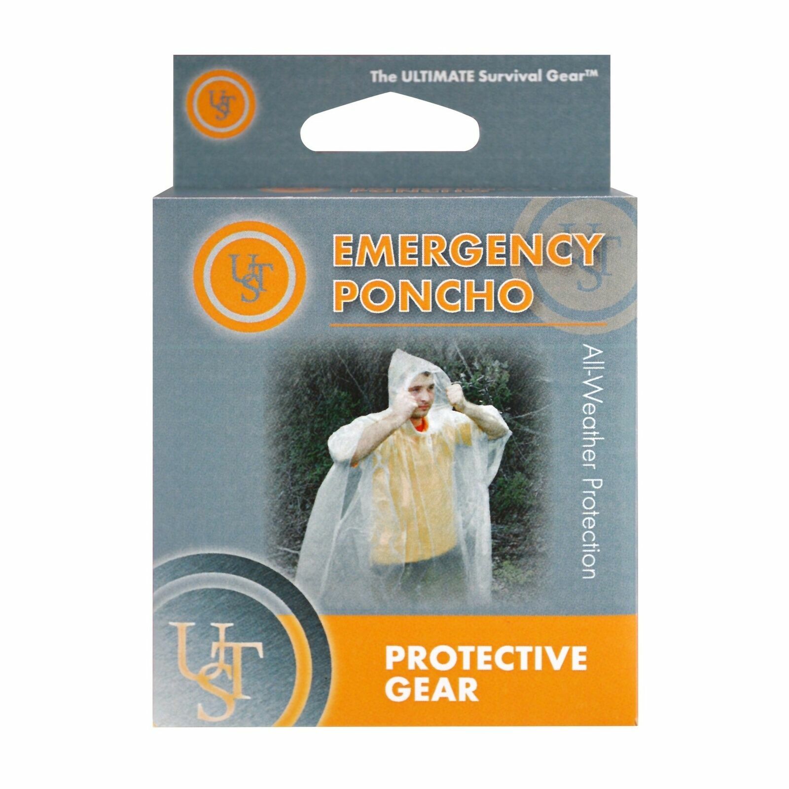 UST Emergency Poncho Clear Ultralight Rain Jacket Survival gear Bug Out Bag