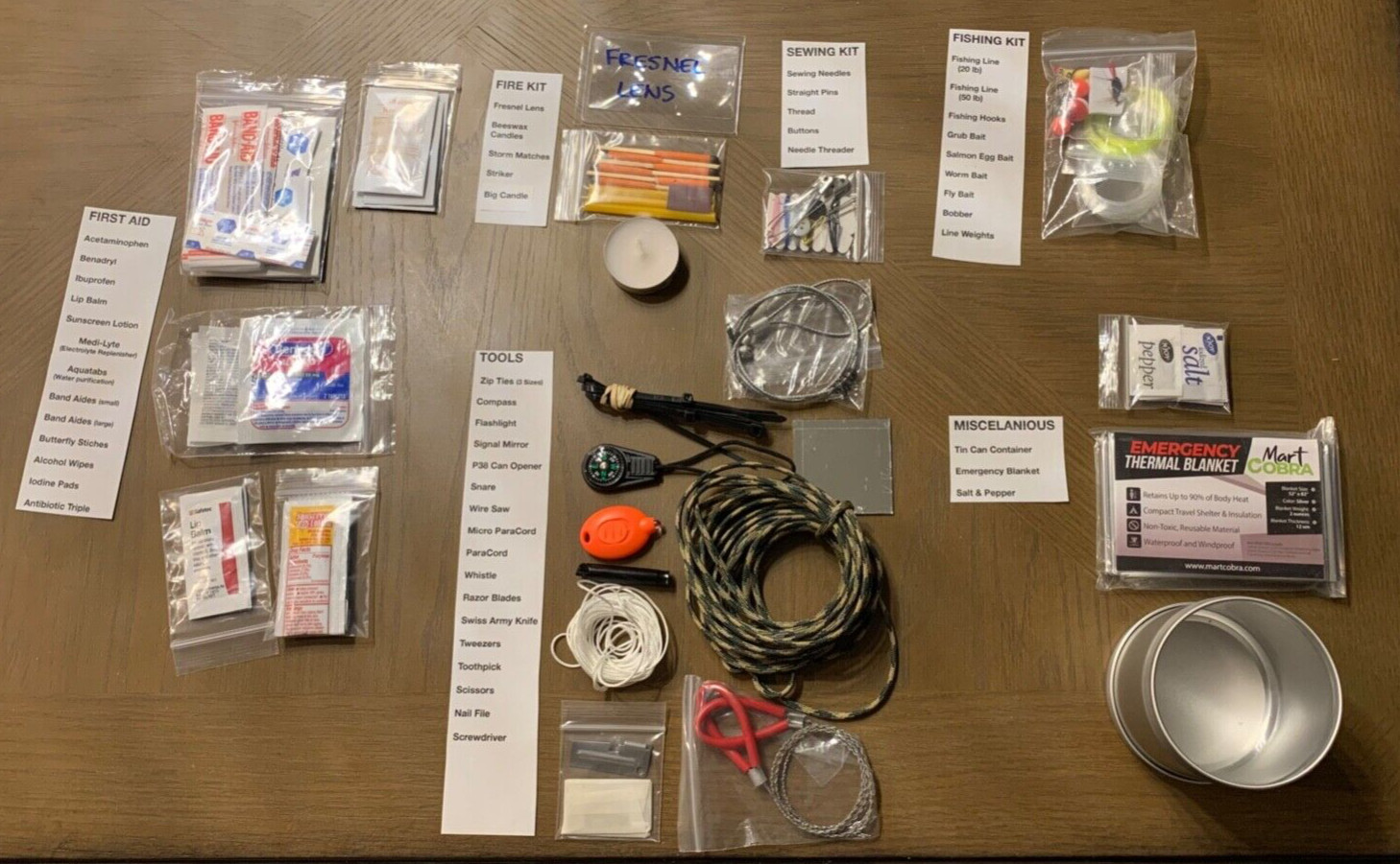 🆘 125+ SOS Survival (First Aid-Fishing-Tools-Snare-Saw-Swiss Army Knife-Fire)