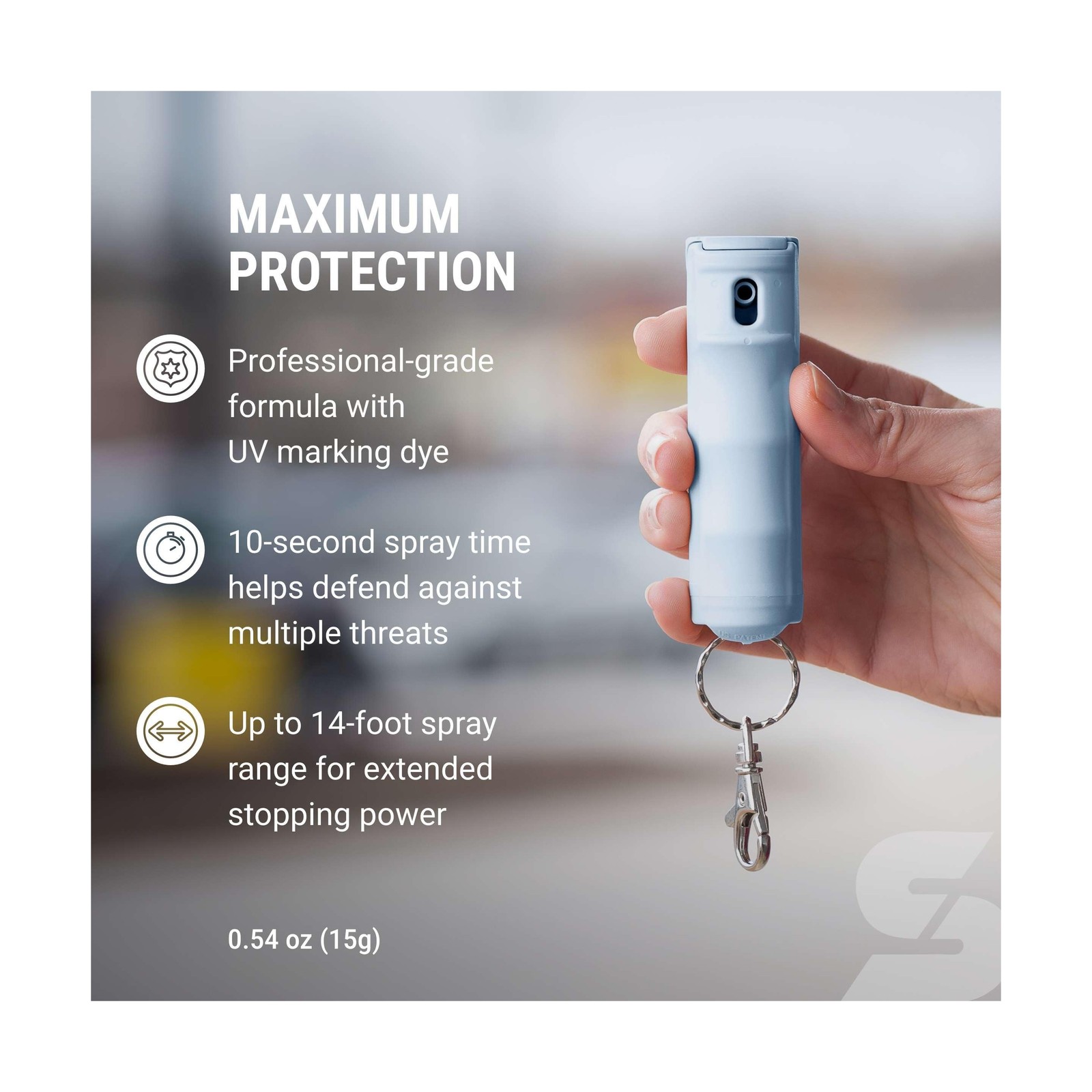 SABRE Pepper Spray – Fast Flip Top, Snap-Clip Keychain, Easy to Use & Carry, …