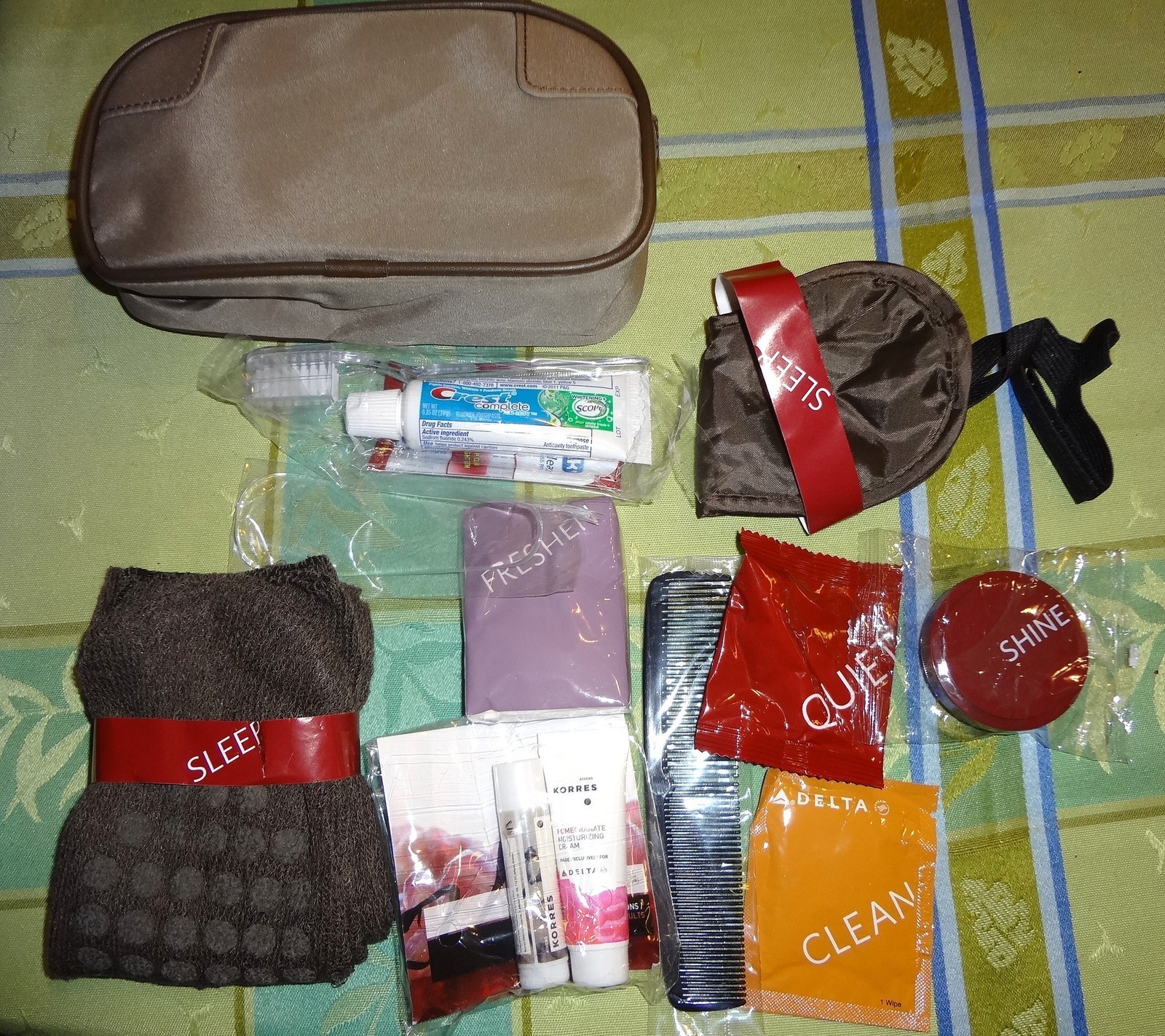 Travel Survival Overnight Kit w/ Toothbrush Toothpaste Socks, Lip Balm & More