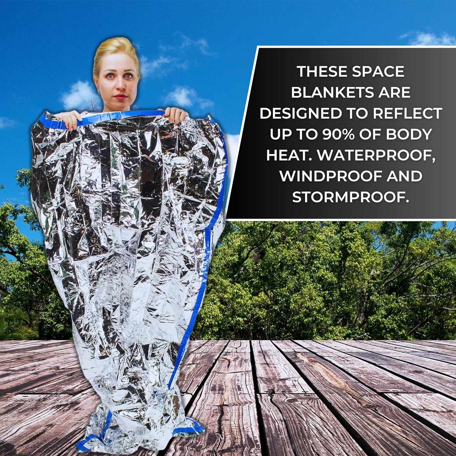 HealthyLine Thermal Foil Sauna Space Blanket (Pack of 50 pcs) Detox Weight Loss