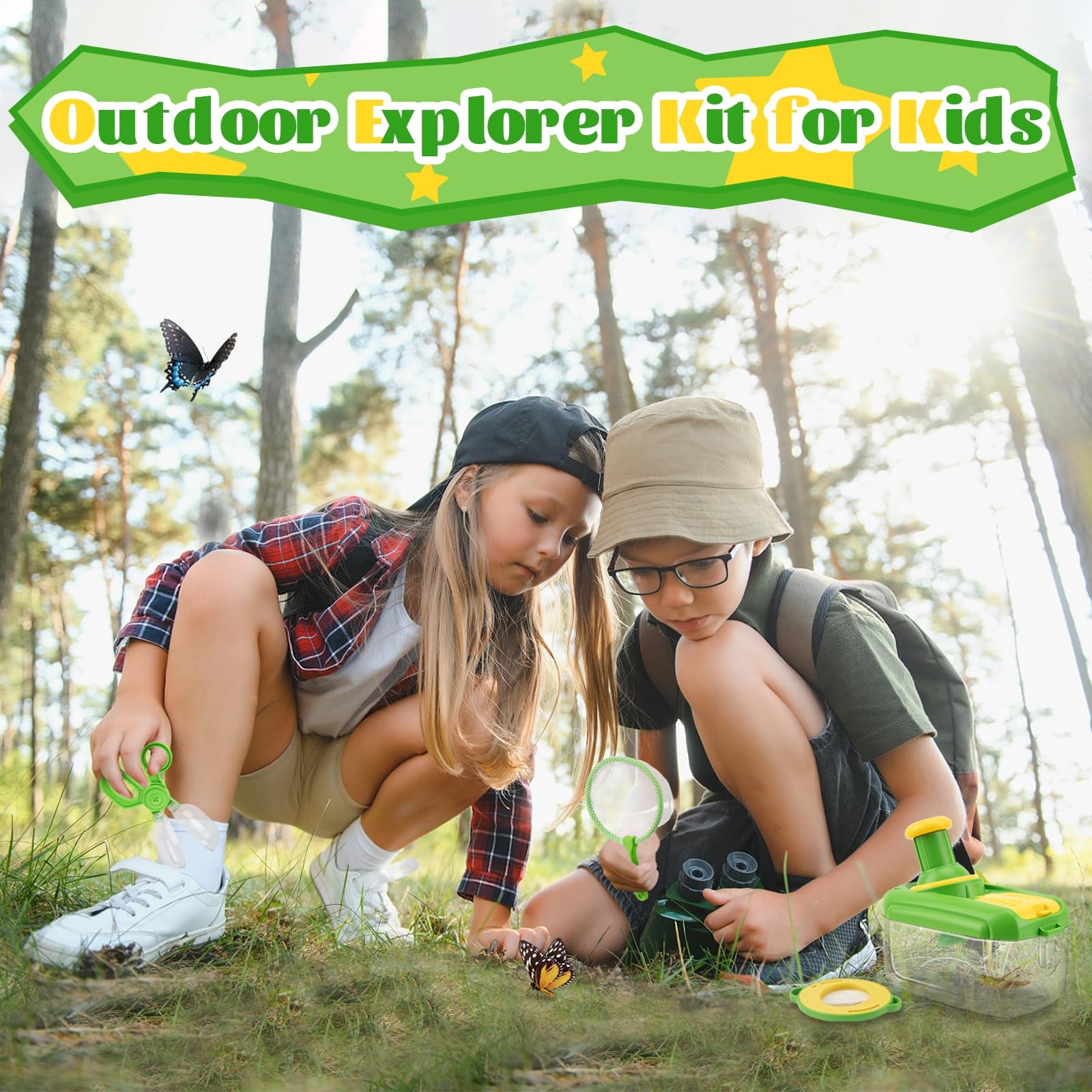 Explorer Set for Kids Ages 4 and Up, Explorer Set with Insect Observation Box, Magnifier…