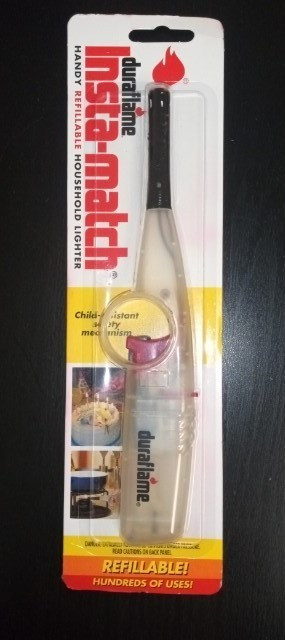 Vintage 2002 CLEAR Butane LiGHTER Fireplace Grill Candle DURAFLAME Insta-Match