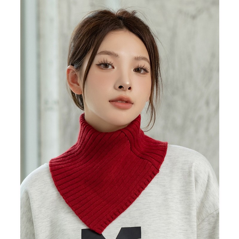 Detachable Striped Knitted Turtleneck Collar For Women False Neck Guard Collar