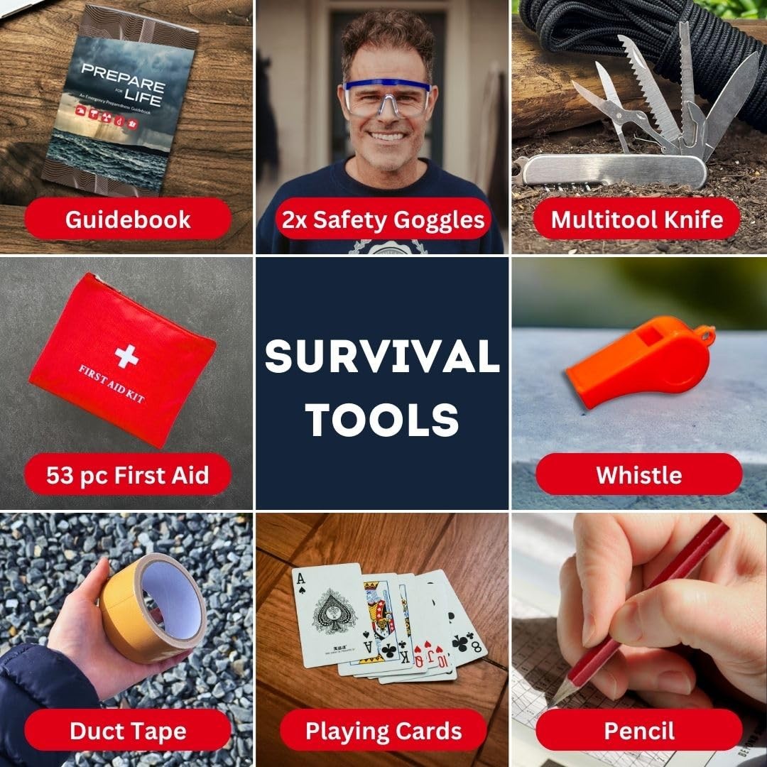 Emergency Zone Essentials 72-Hour Survival Kit – 2 Person Bug Out Bag Backpack