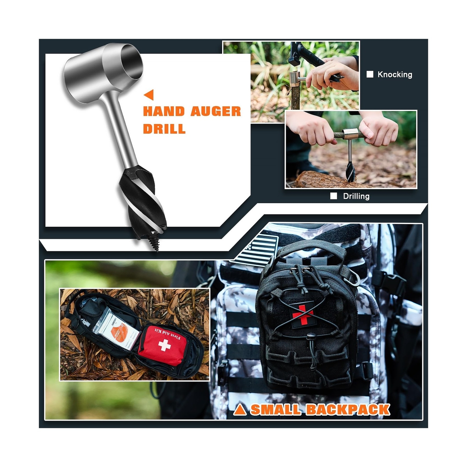 Professional Survival Gear Set – First Aid Kit and Large Camping Backpack, Ca…