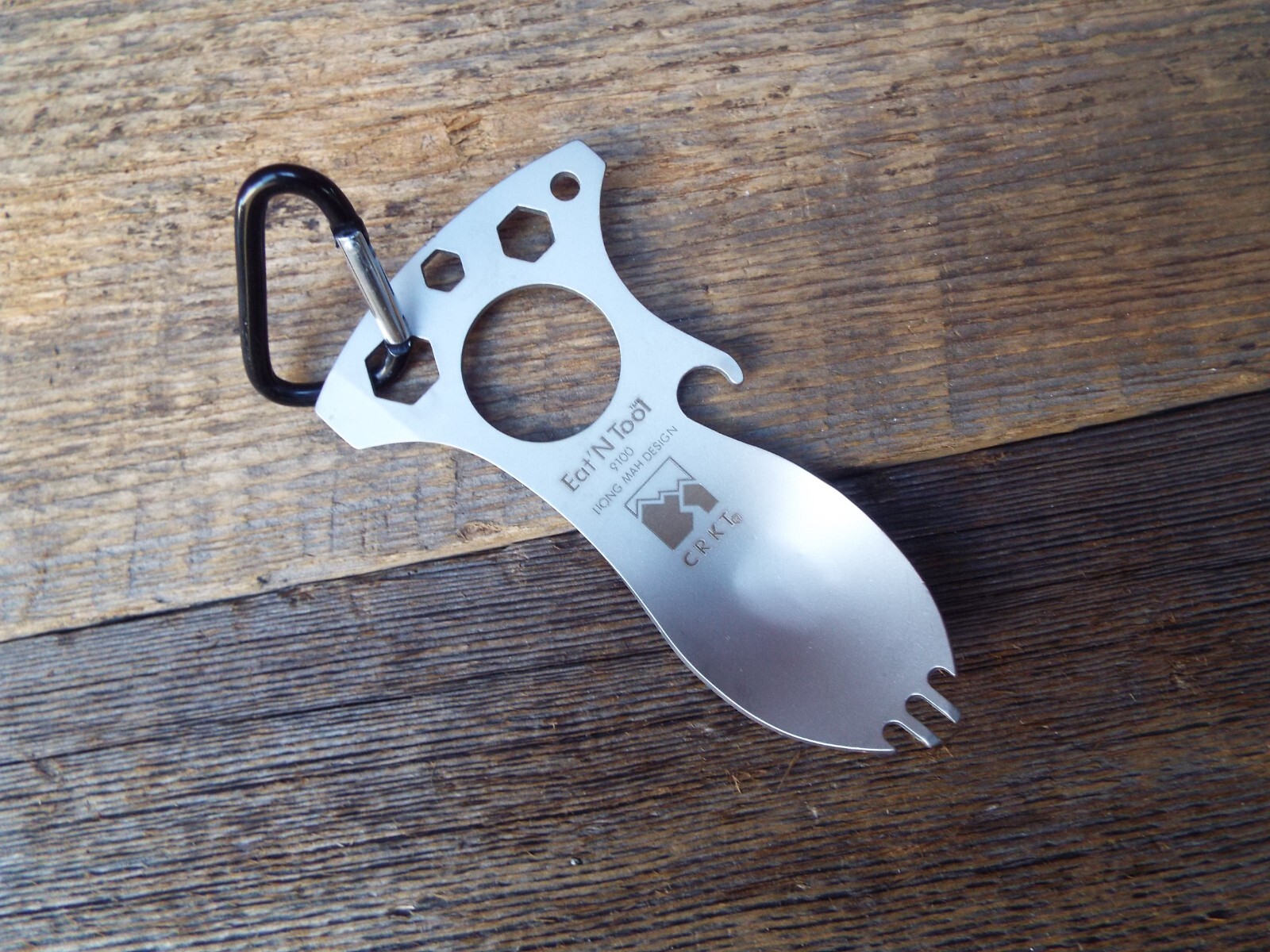 CRKT – Eat N Tool – Stainless Steel Camping Utensil w/ Carabiner Clip