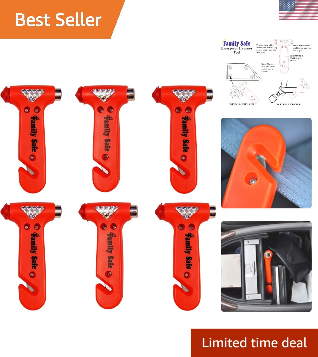 6 Pack Emergency Escape Tool – Essential Seatbelt Cutter & Window Breaker