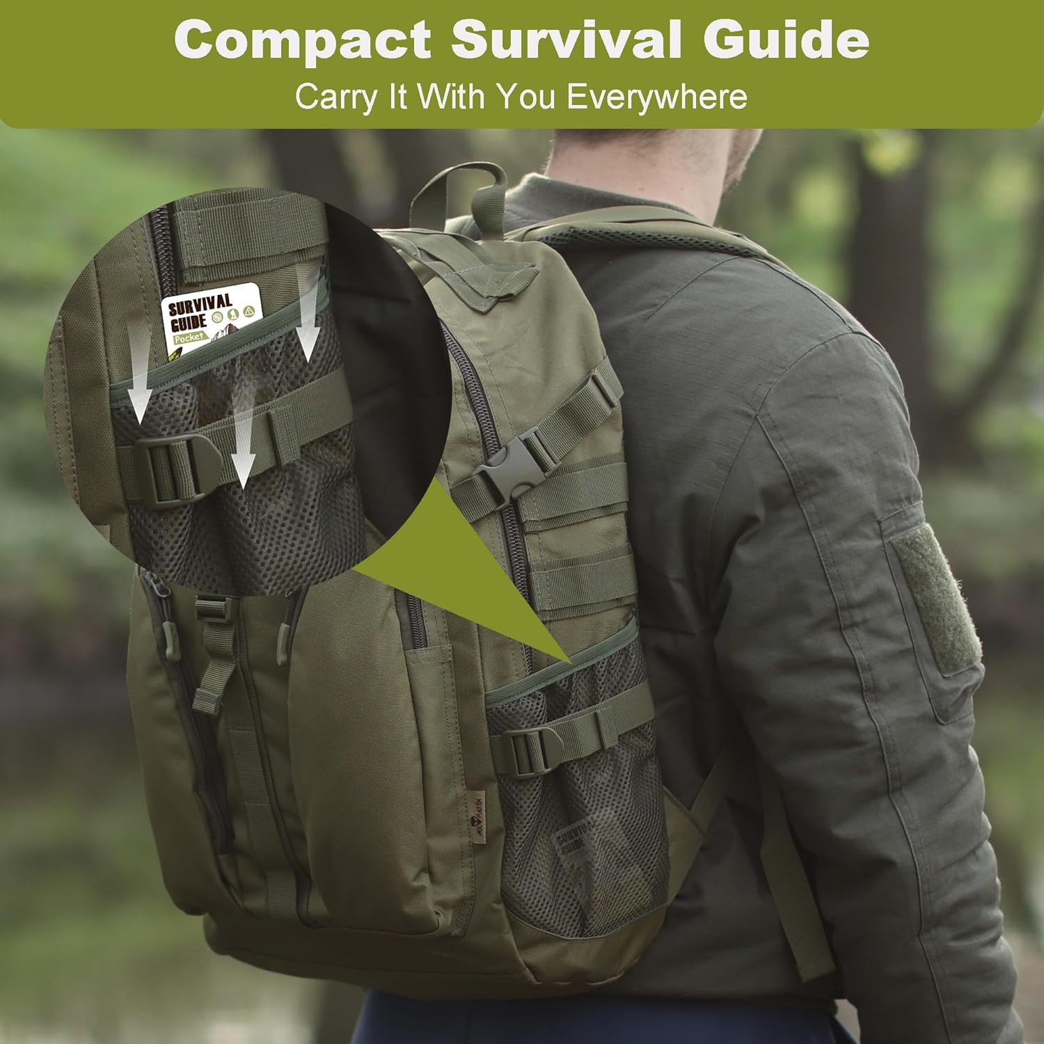 Pocket Survival Guide Waterproof Emergency Skills Card w Magnifier Tool