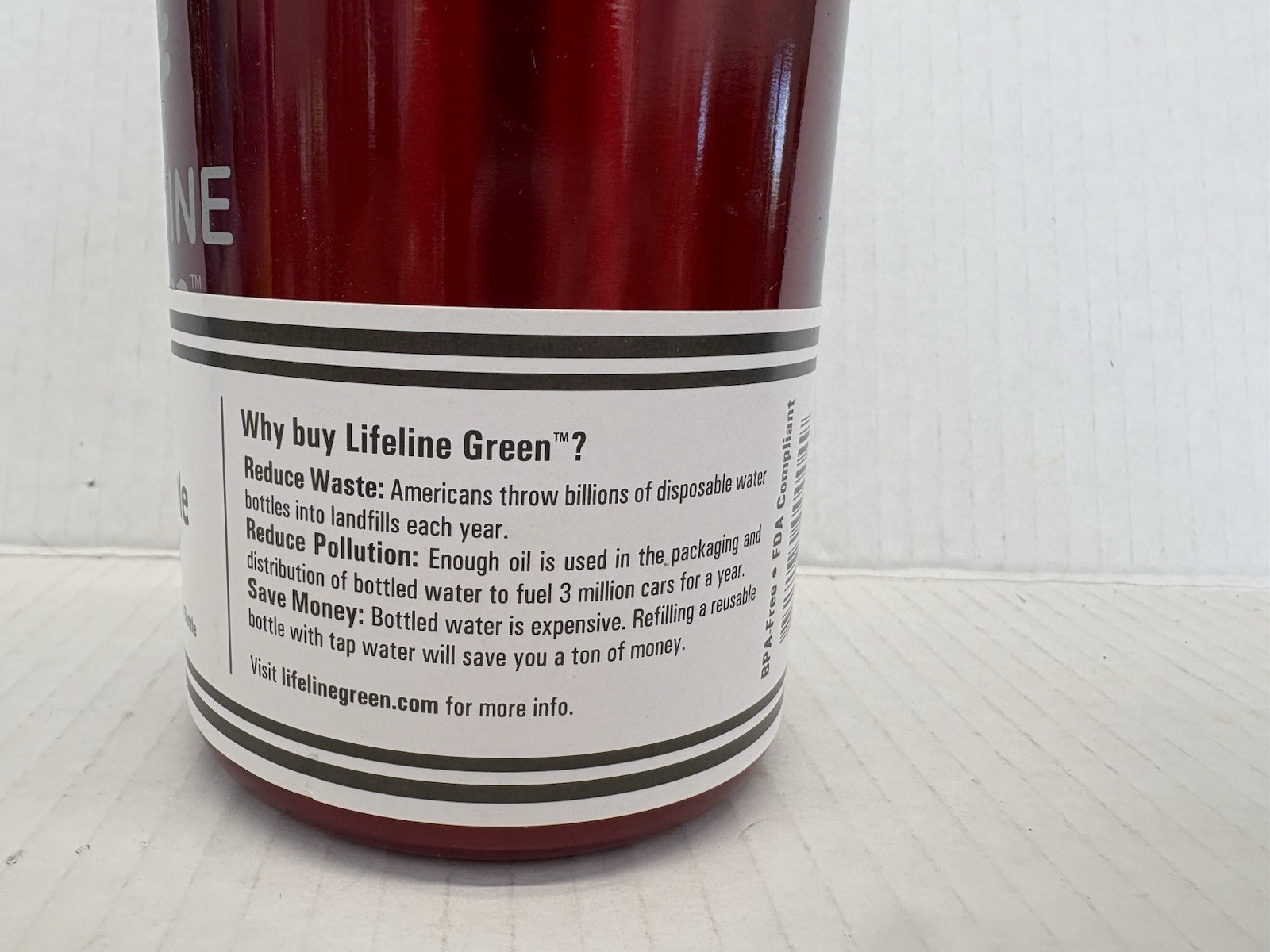 New Lifeline Water Bottle Stainless BPA-FREE – 18 Ounce Volume New