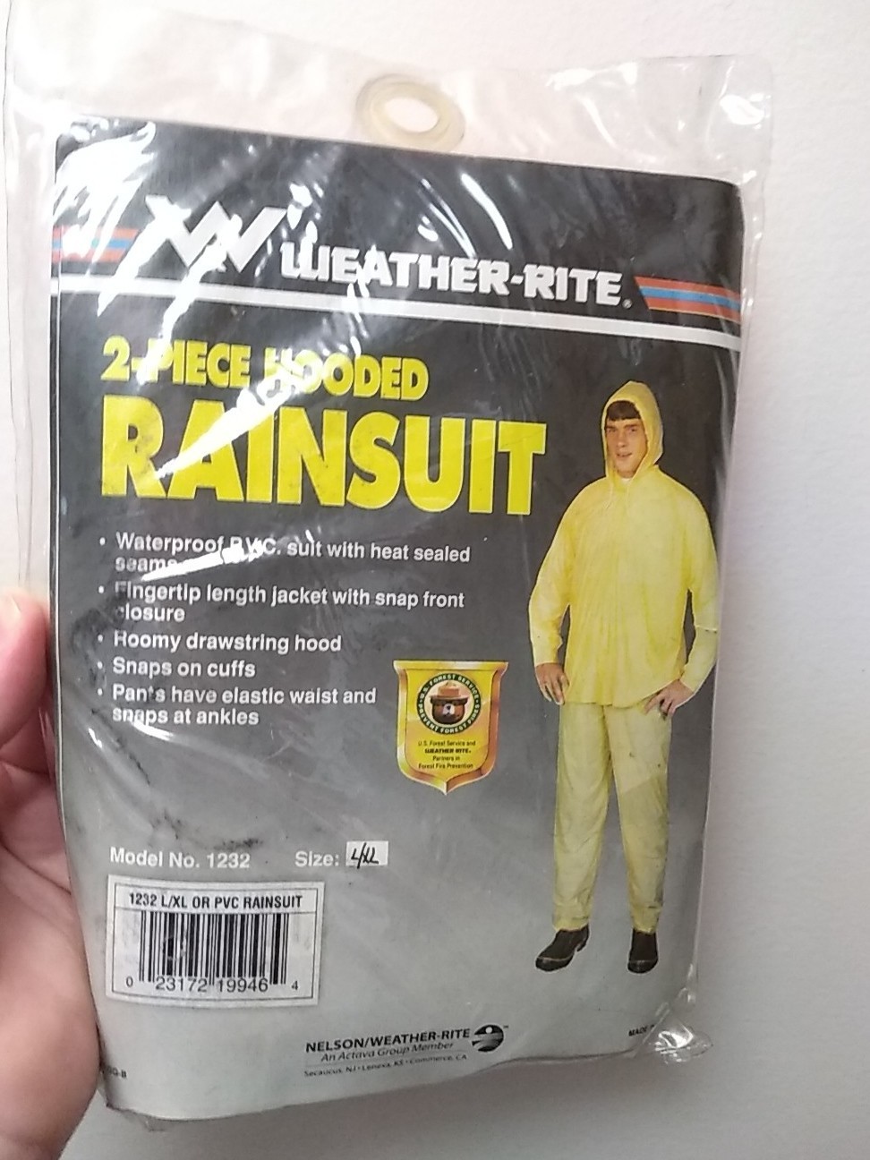 4XL WEATHER-RITE 2- Piece Hooded RAINSUIT NOS (1232) PVC waterproof vintage