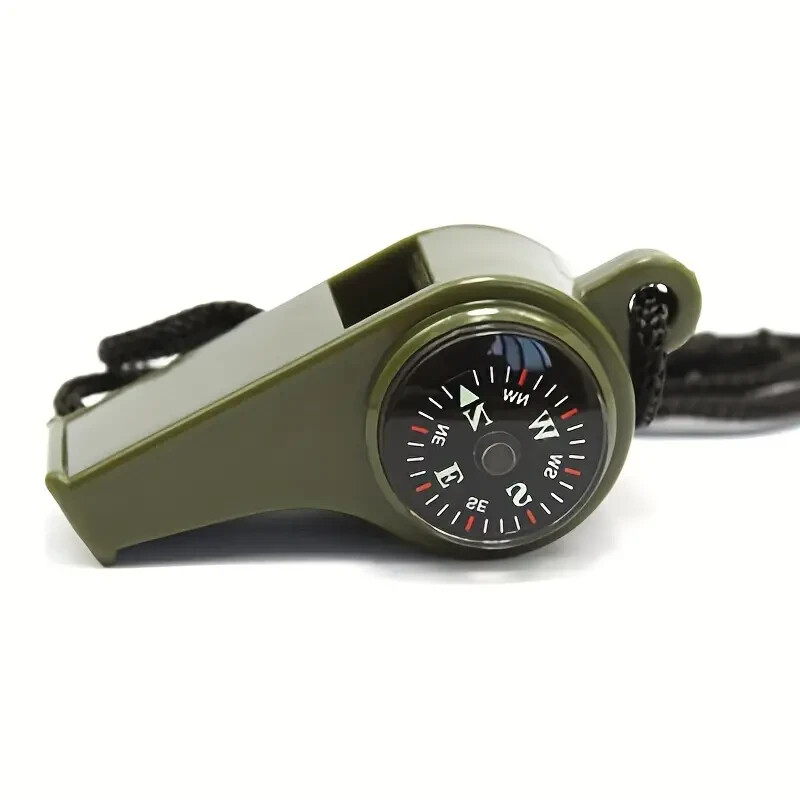 Hiking 3 in1 Outdoor Camping Emergency Survival Gear Whistle Compass Thermometer
