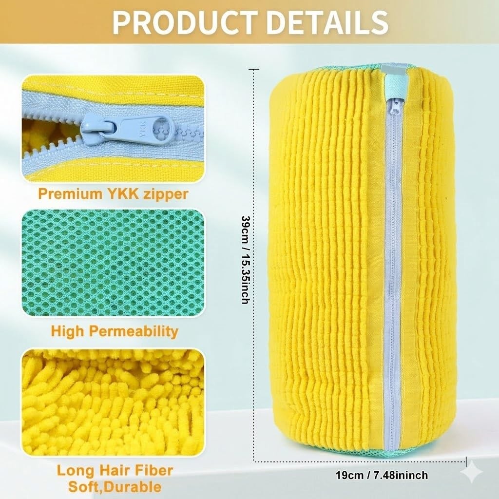 Xan Concept 2Pcs Shoe Washing Machine Bag,Cleaning Bag for XX-Large, Yellow