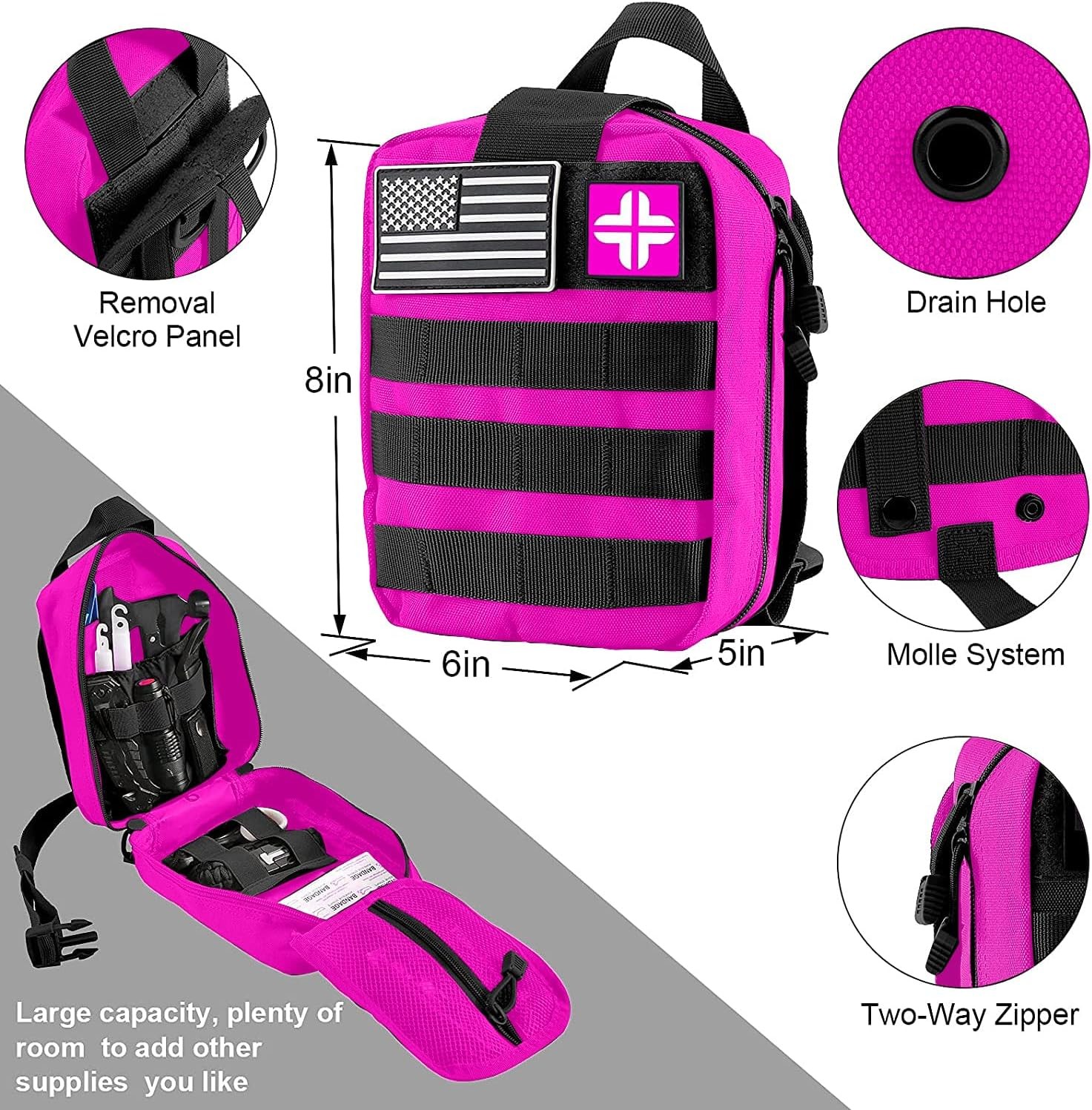 Survival Gear and Equipment with Molle Pouch, for Men Women Camping Outdoor Adve