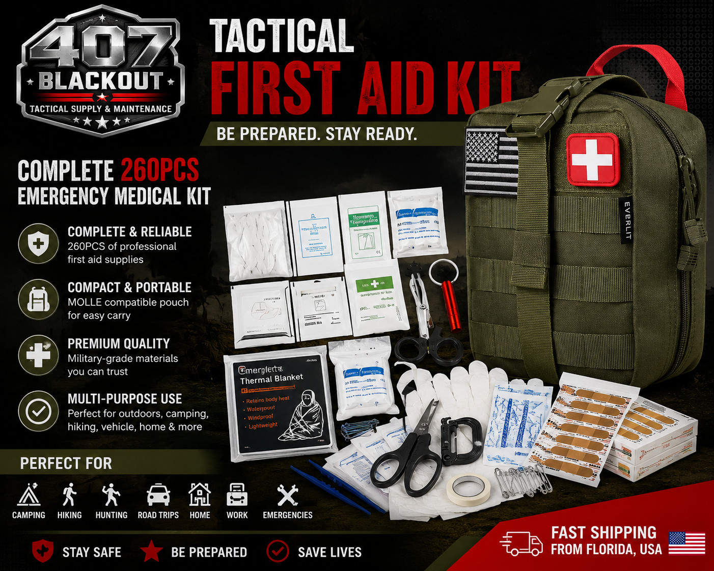 First Aid Kit Bag (407 BLACKOUT)