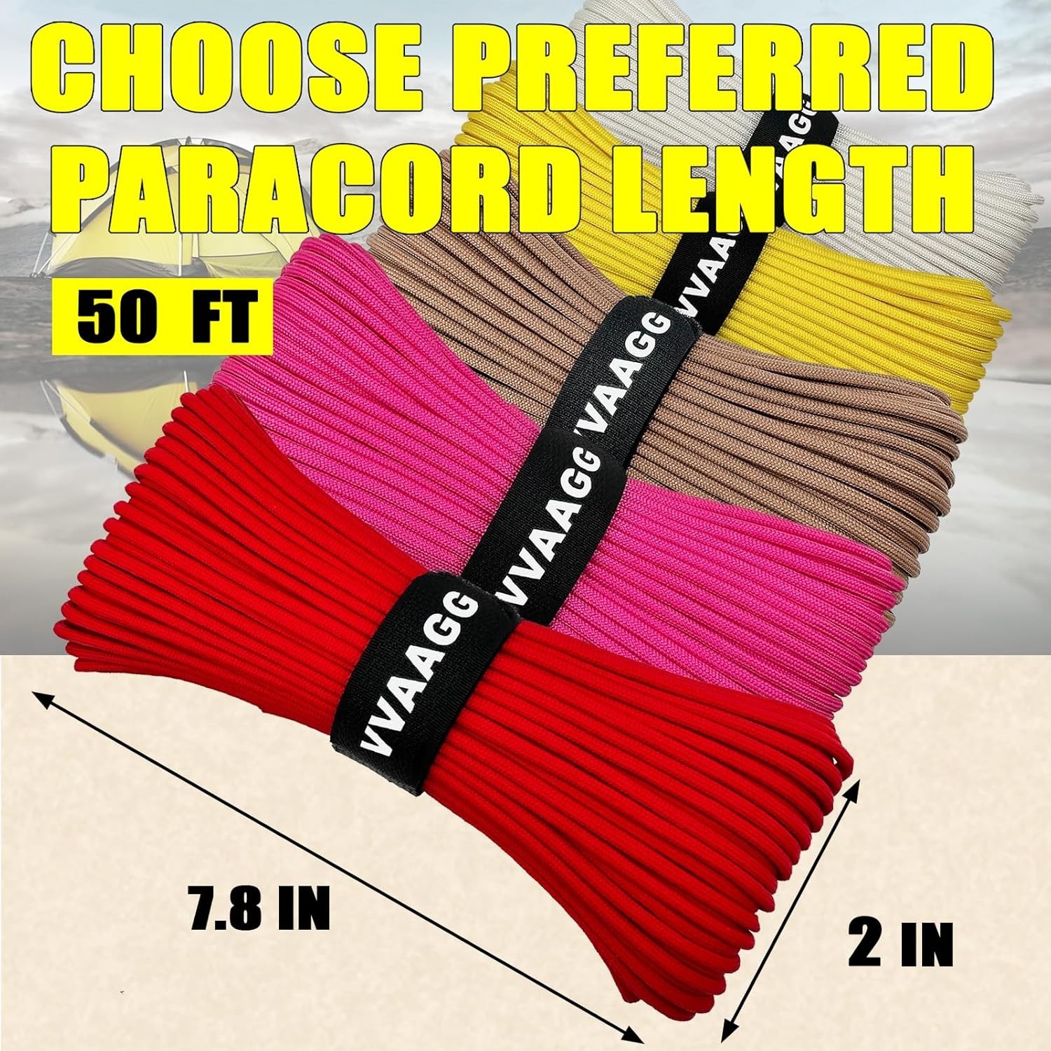 1000 Paracord Rope, 50ft 12 Strand Parachute Cord for Crafting, DIY Projects,…