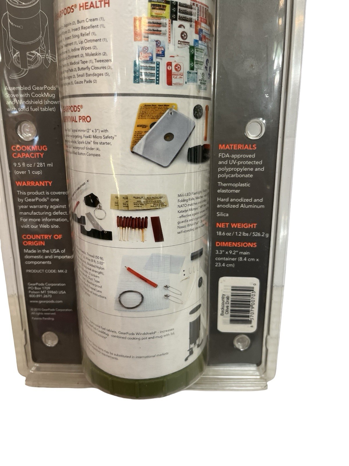 GearPods Backcountry Multi-Kit System Olive Drab First Aid Survival New Sealed