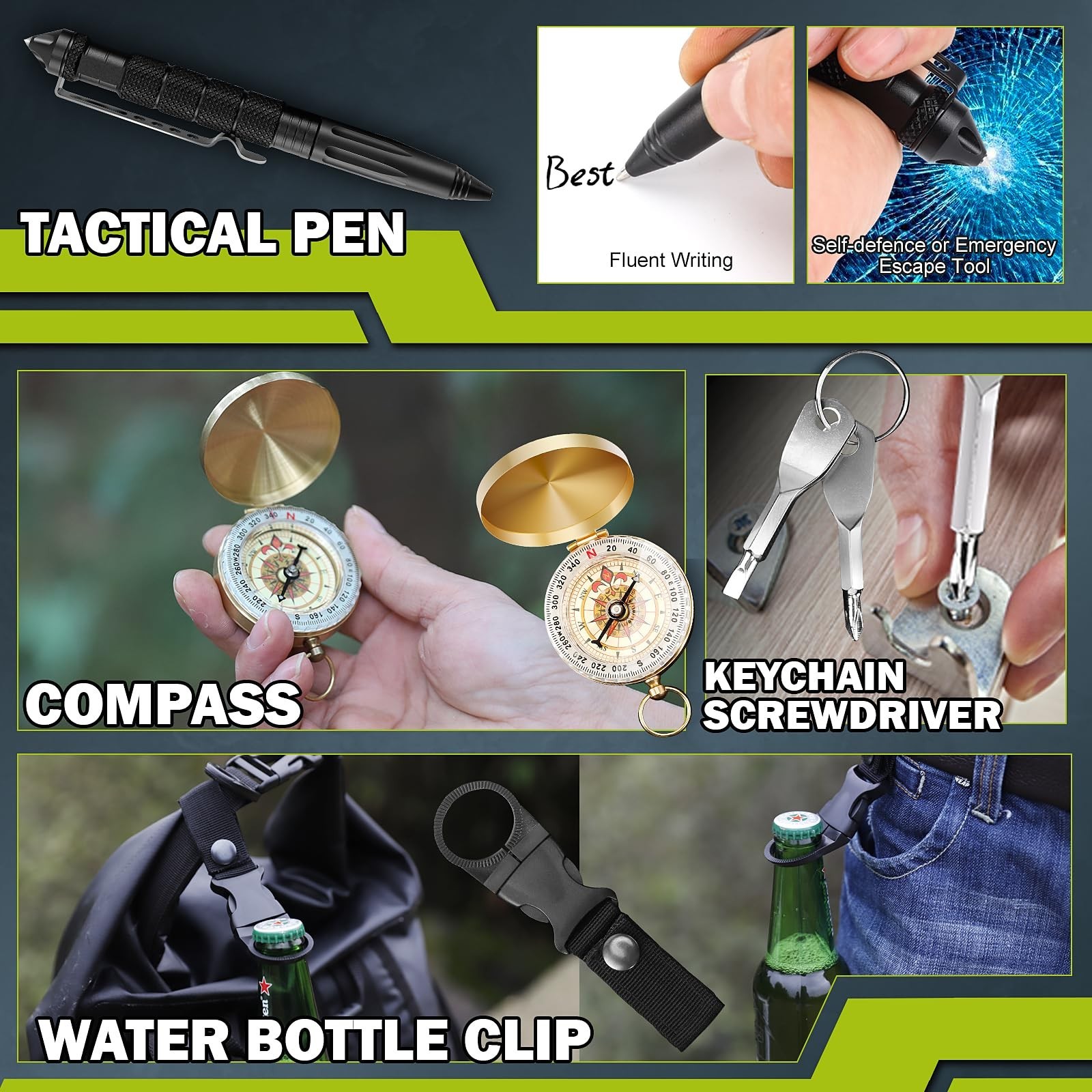 17 in 1 Camping Hunting Fishing Outdoor Adventure Tools Survival Gift Case Kit