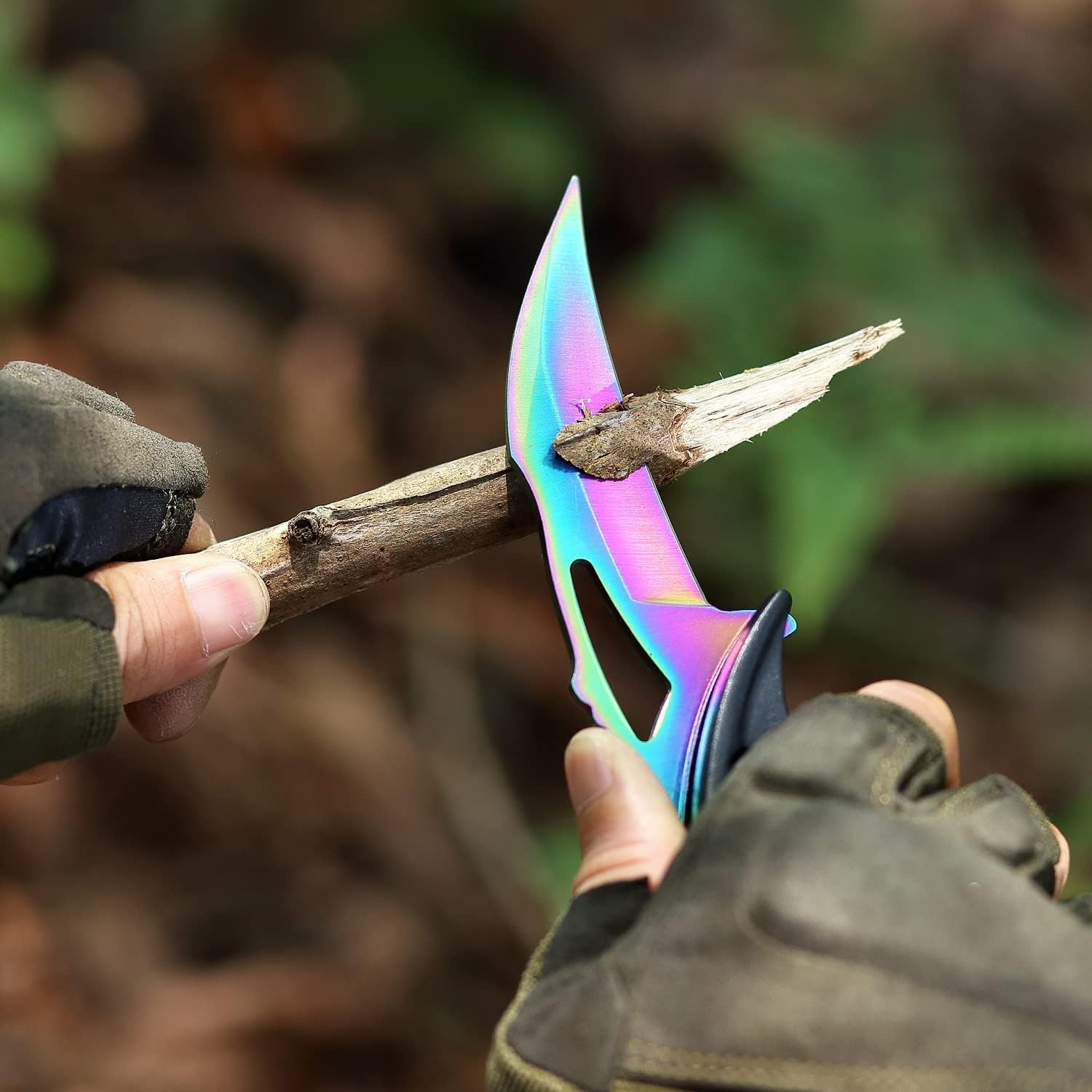 Color Bat Model Foldable Outdoor Survival Blade Camping Defense Tool