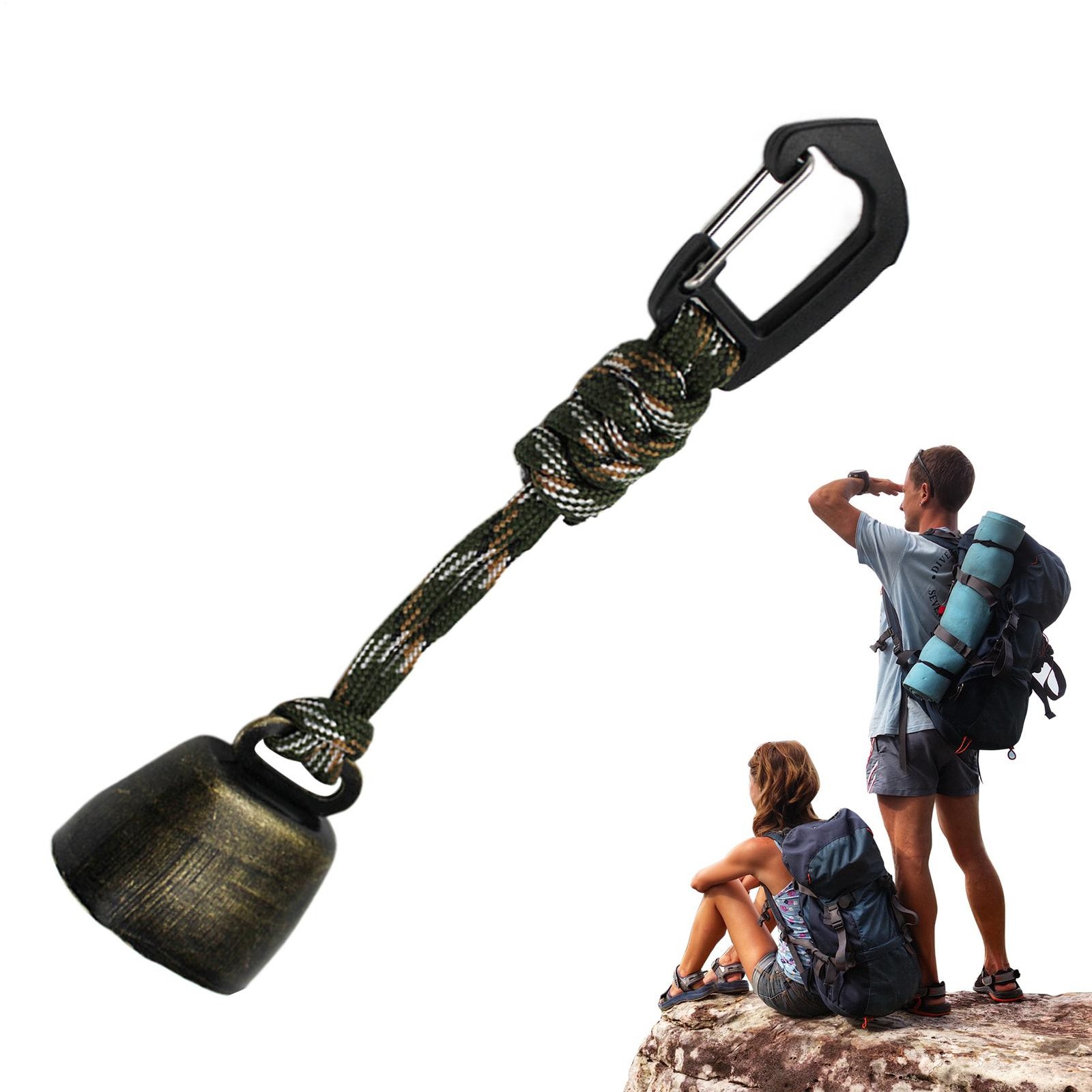 Bear Bell Hiking Adventure Loud Hiking Bell Safety Protection Bell w/ Carabiner