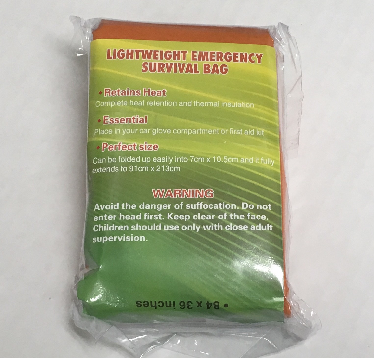 Sleeping Bag Emergency Aluminium Camping Outdoor Survival 84″x 36″ Mylar Duty