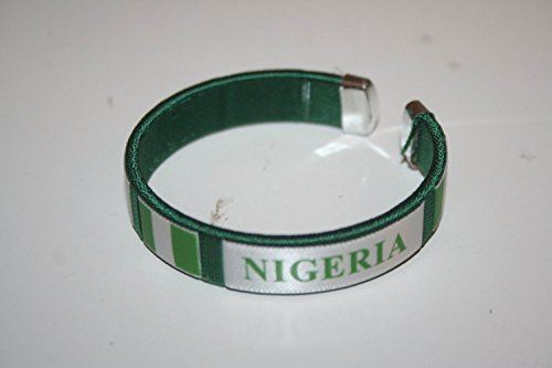 Nigeria Green Country Flag Flexible Adult C Bracelet Wristband … 2.5 Inches in
