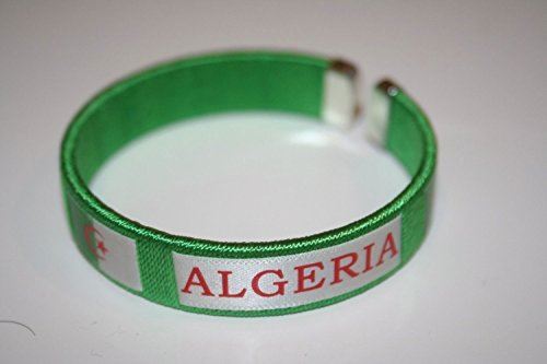 Algeria Green Country Flag Flexible Adult C Bracelet Wristband… 2.5 Inches in