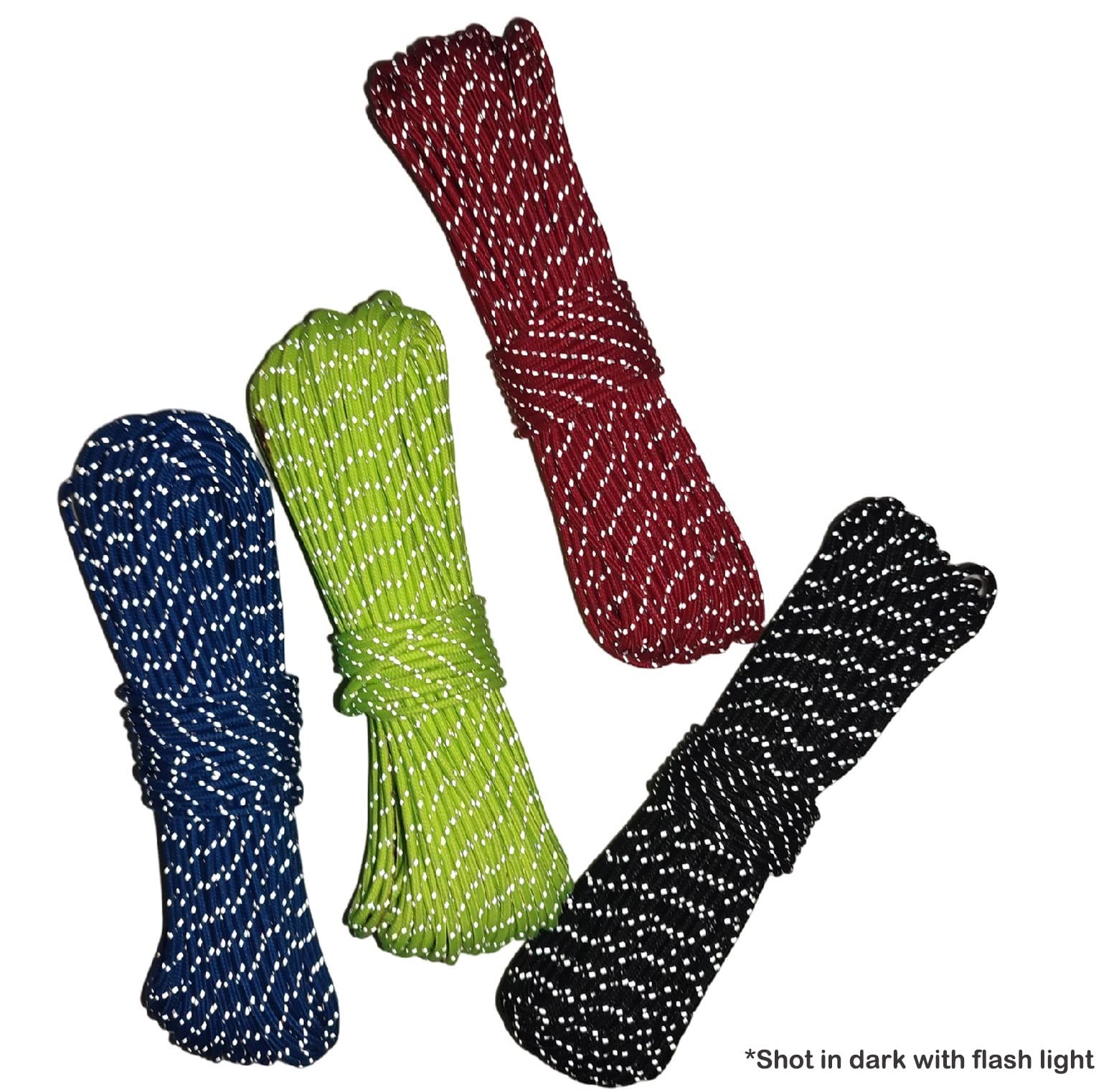 Legnowit 2mm Reflective Guyline Camping Paracord, Black-65ft, Black