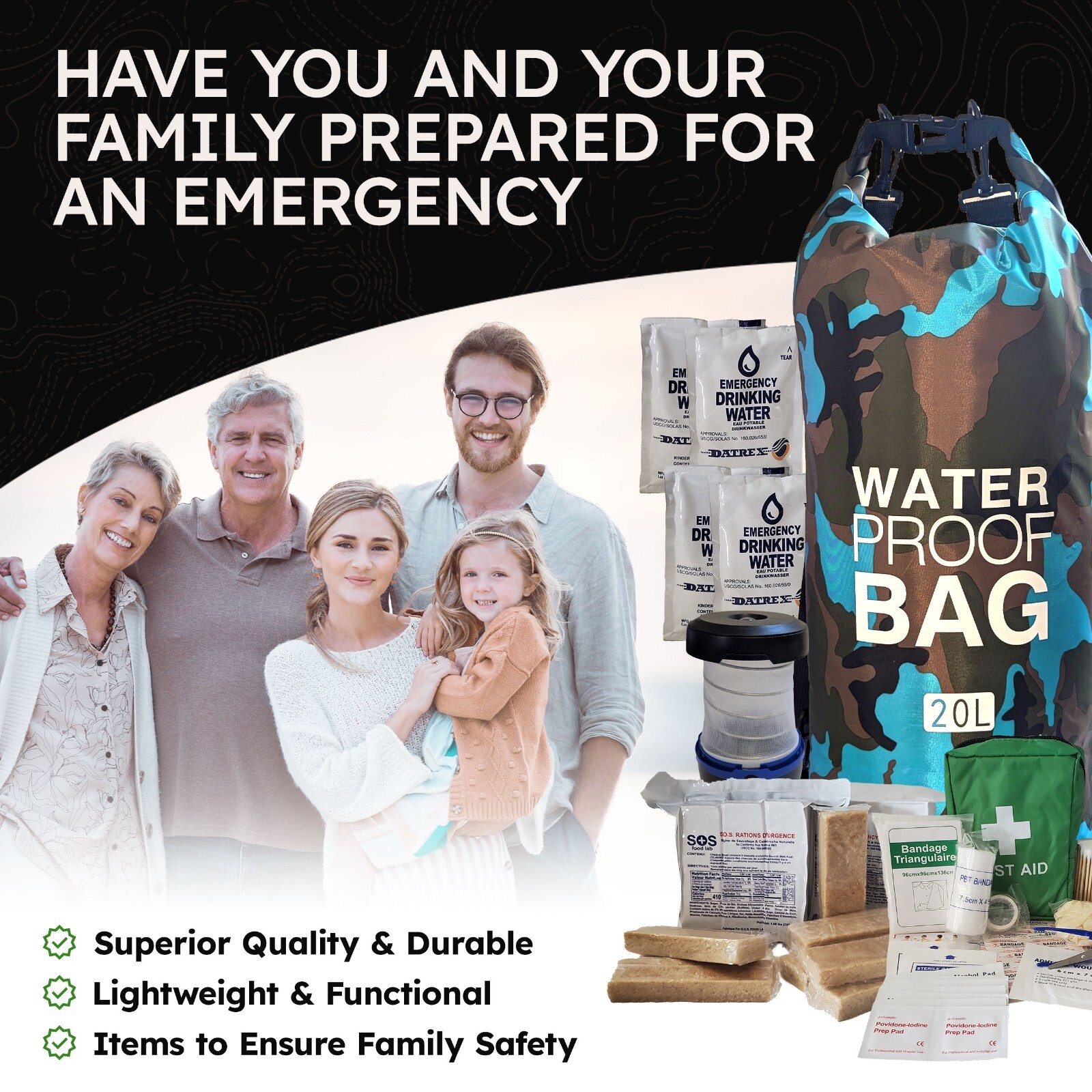 Sirius Survival Pre-Packed Hurricane Kit – Comprehensive Hurricane Preparedness