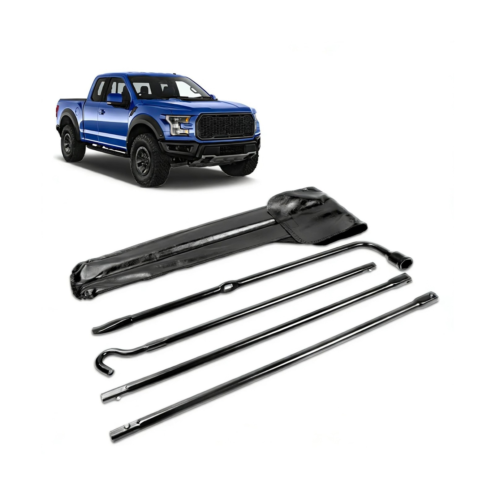 F150 Heavy Duty Spare Tire Tool Kit with Spare Tire Jack Handle and Wheel Lug…