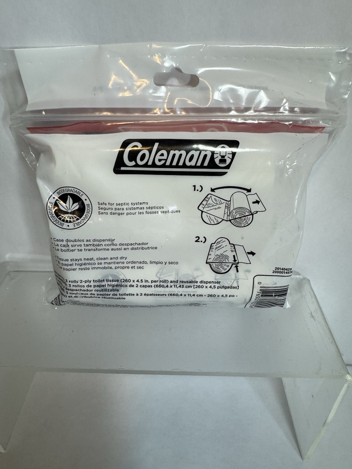 Coleman Camper’s Toilet Paper 65 2-Ply Sheets Per Roll 2 Packs Sealed