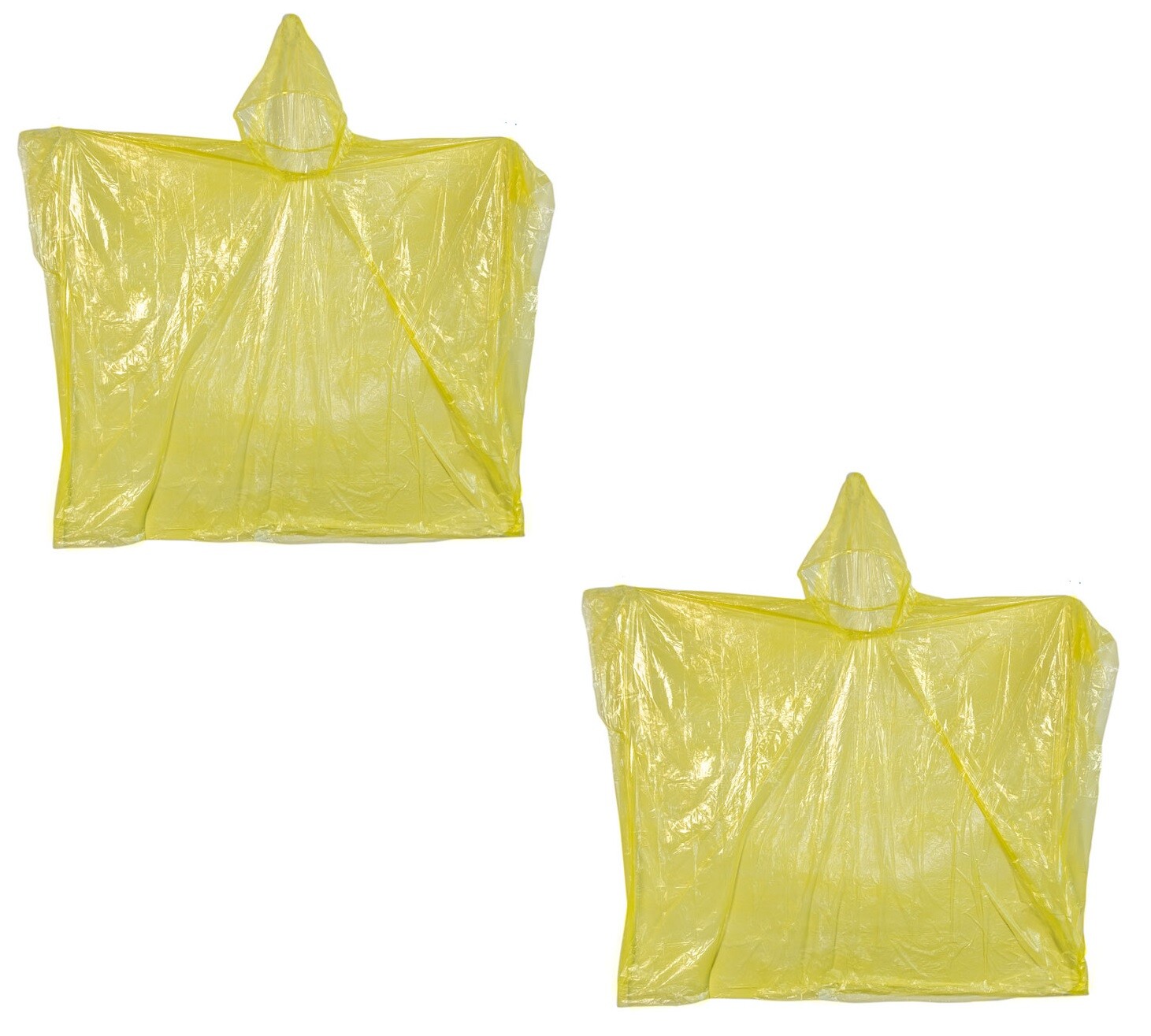 (2) Emergency Rain Poncho Survival Clear Yellow Raincoat Doomsday EDC Pack Gear