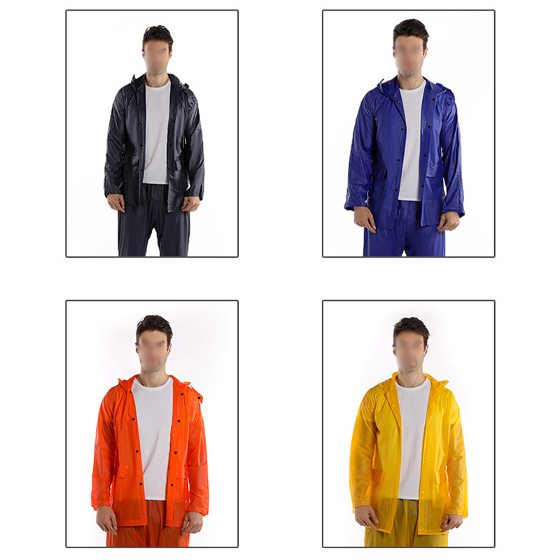 1 Set Rain Ponchos Hooded Protection Suits Outdoor Travel Pants Raincoat Split