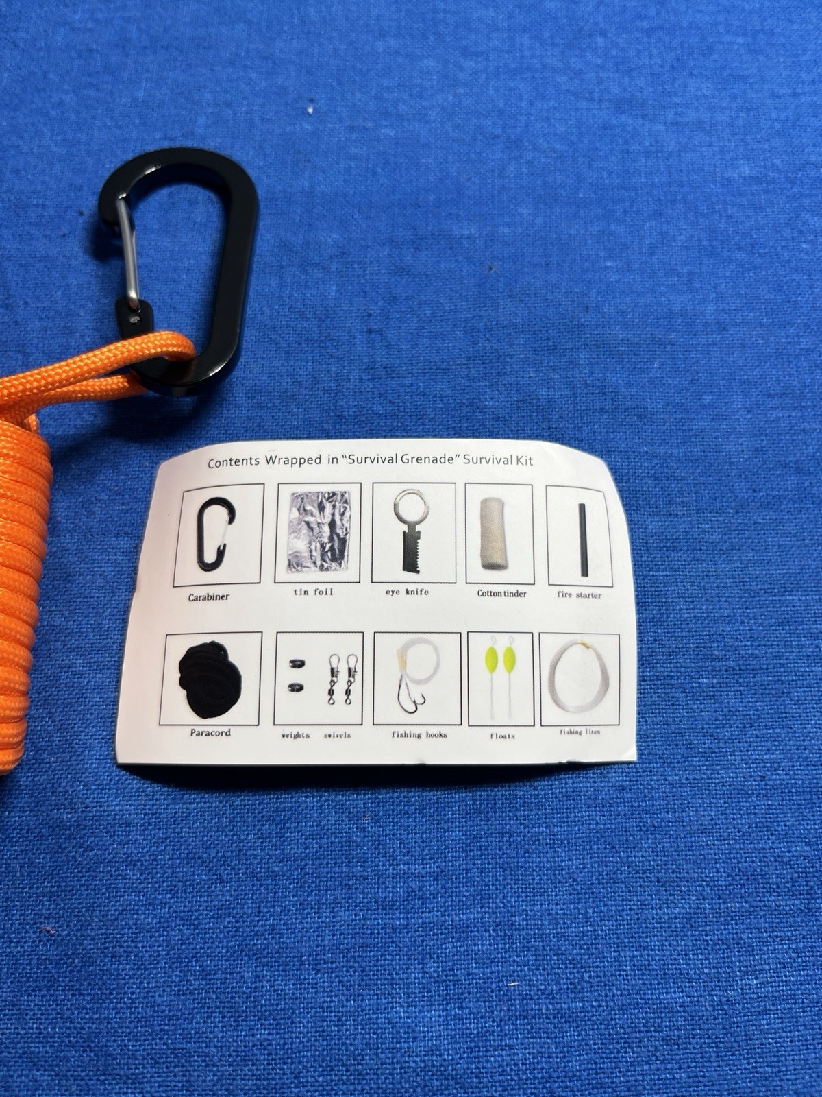 Paracord Survival Kit Grenade-10 Pieces-Paracord-With Compass