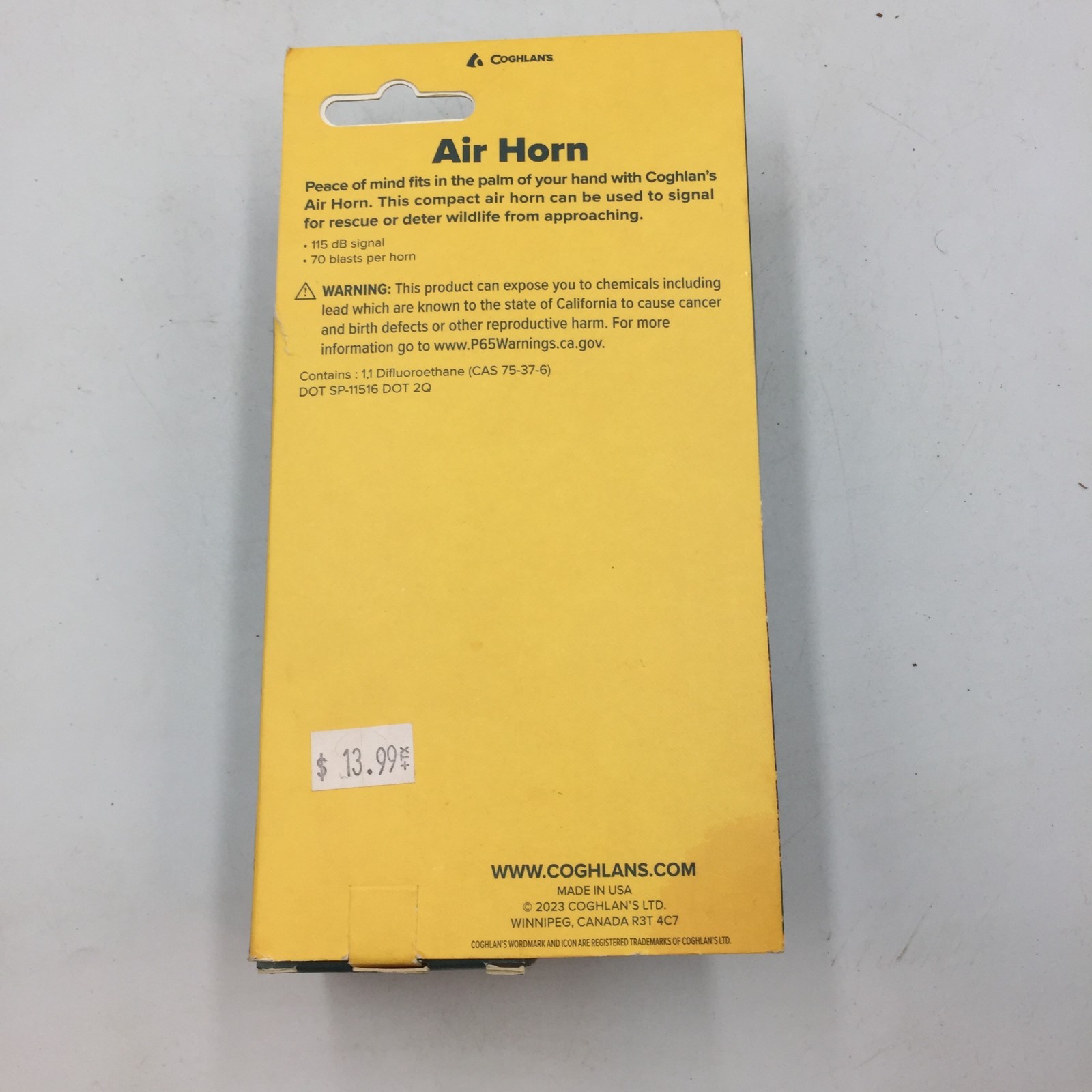 Coghlans 1.4 oz. Air Horn New Retail Box Klaxon a Air Easy Emergency Signal