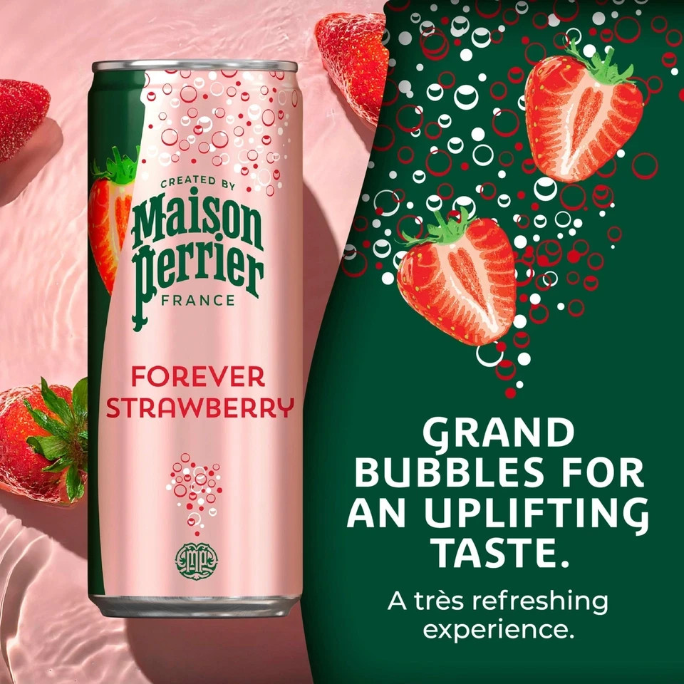 Forever Strawberry Flavored Sparkling Water, 11.15 Fl Oz, 24 Count (12/19/2026)