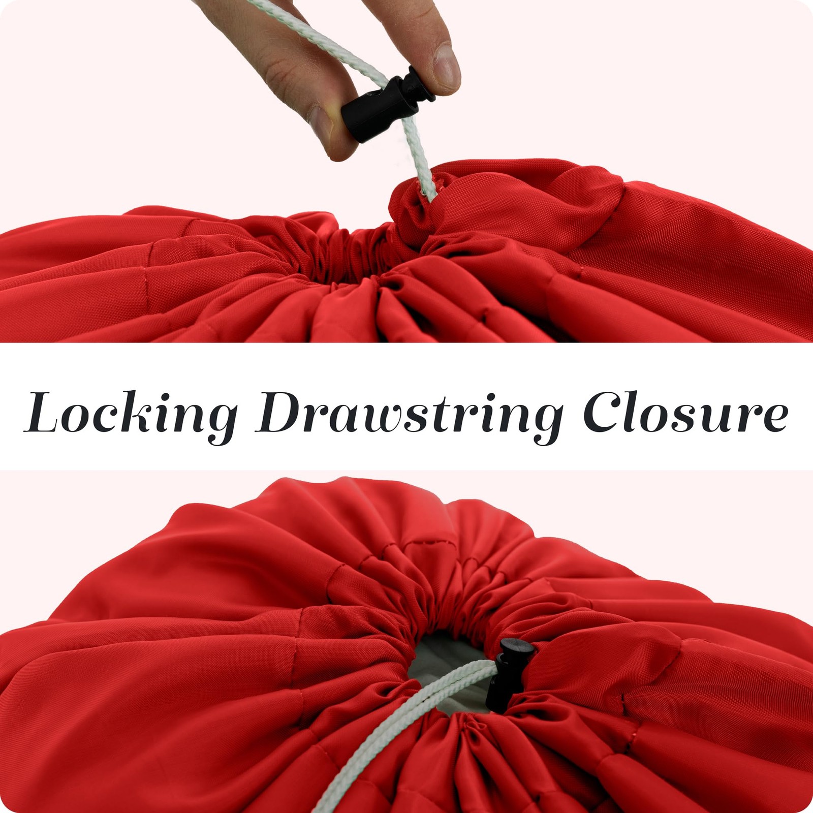Nylon Laundry Bag – Locking Drawstring Closure and Machine 22″ x 32″, Red
