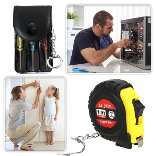 Pcs Mini Tape Measure Screwdriver Keychain Set – Multitool with Credit Card 24