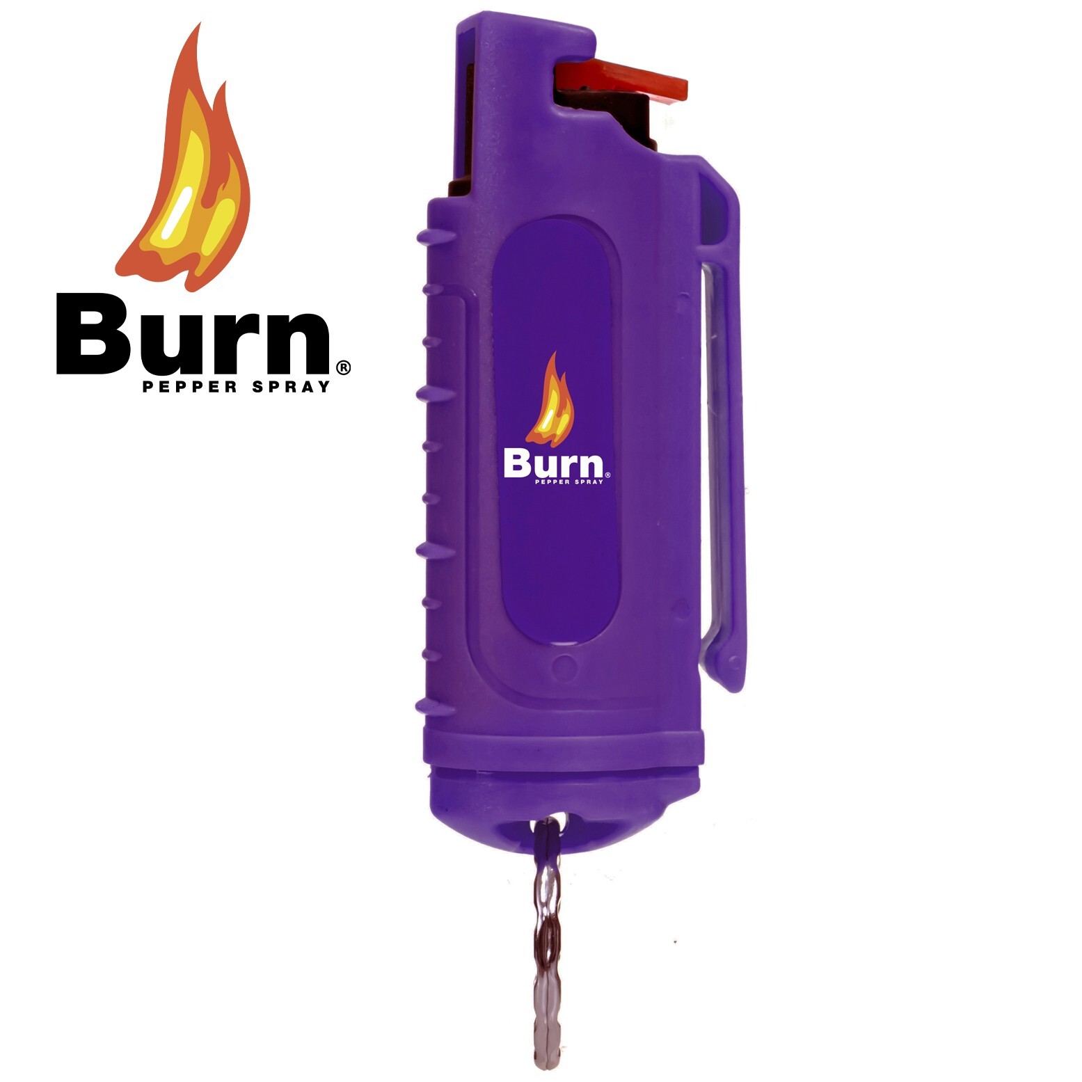 BURN Keychain Pepper spray Self Defense – 1 Pack .50oz Purple