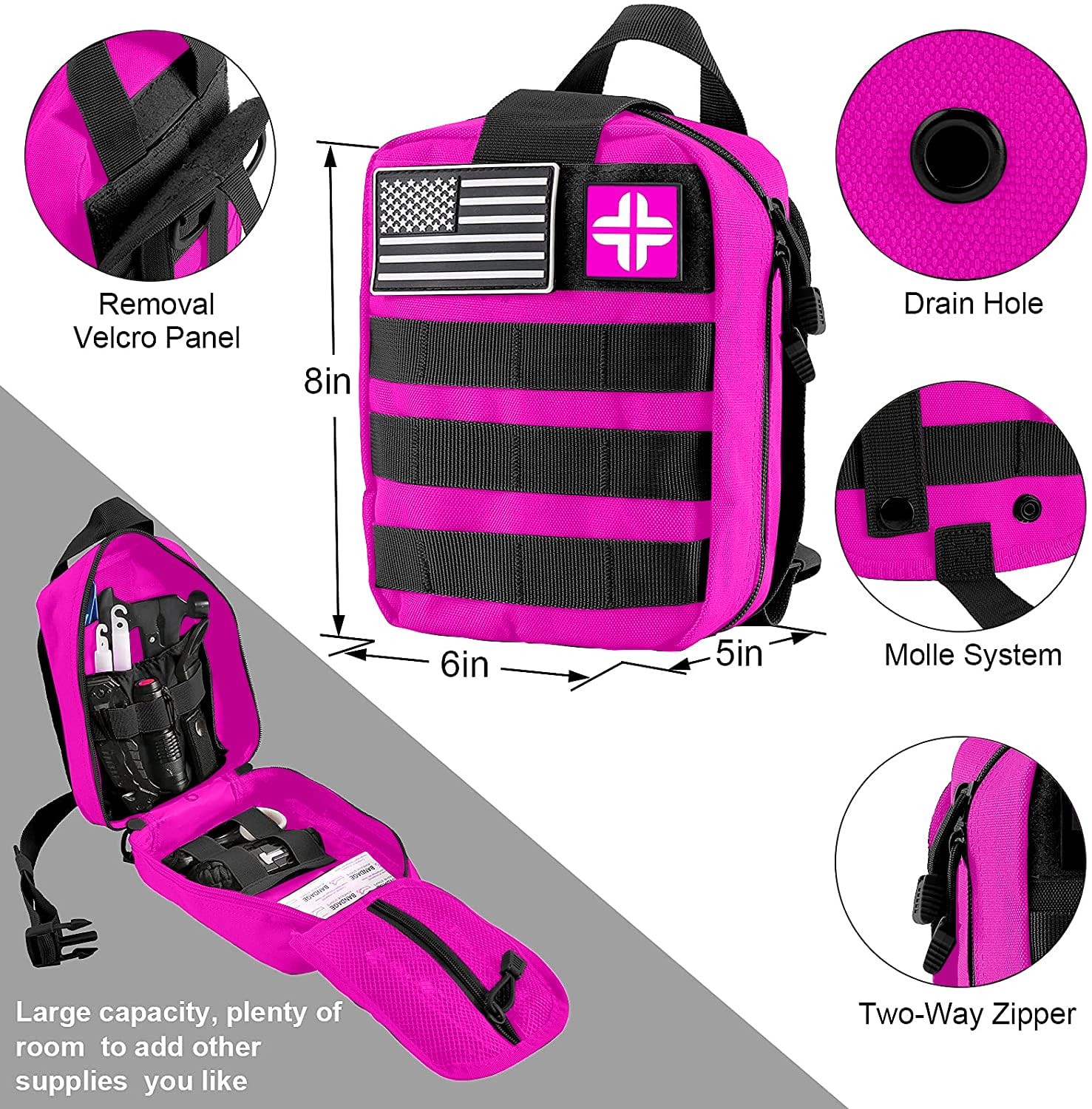Survival Gear and Equipment with Molle Pouch, for Men Women Camping Outdoor A…