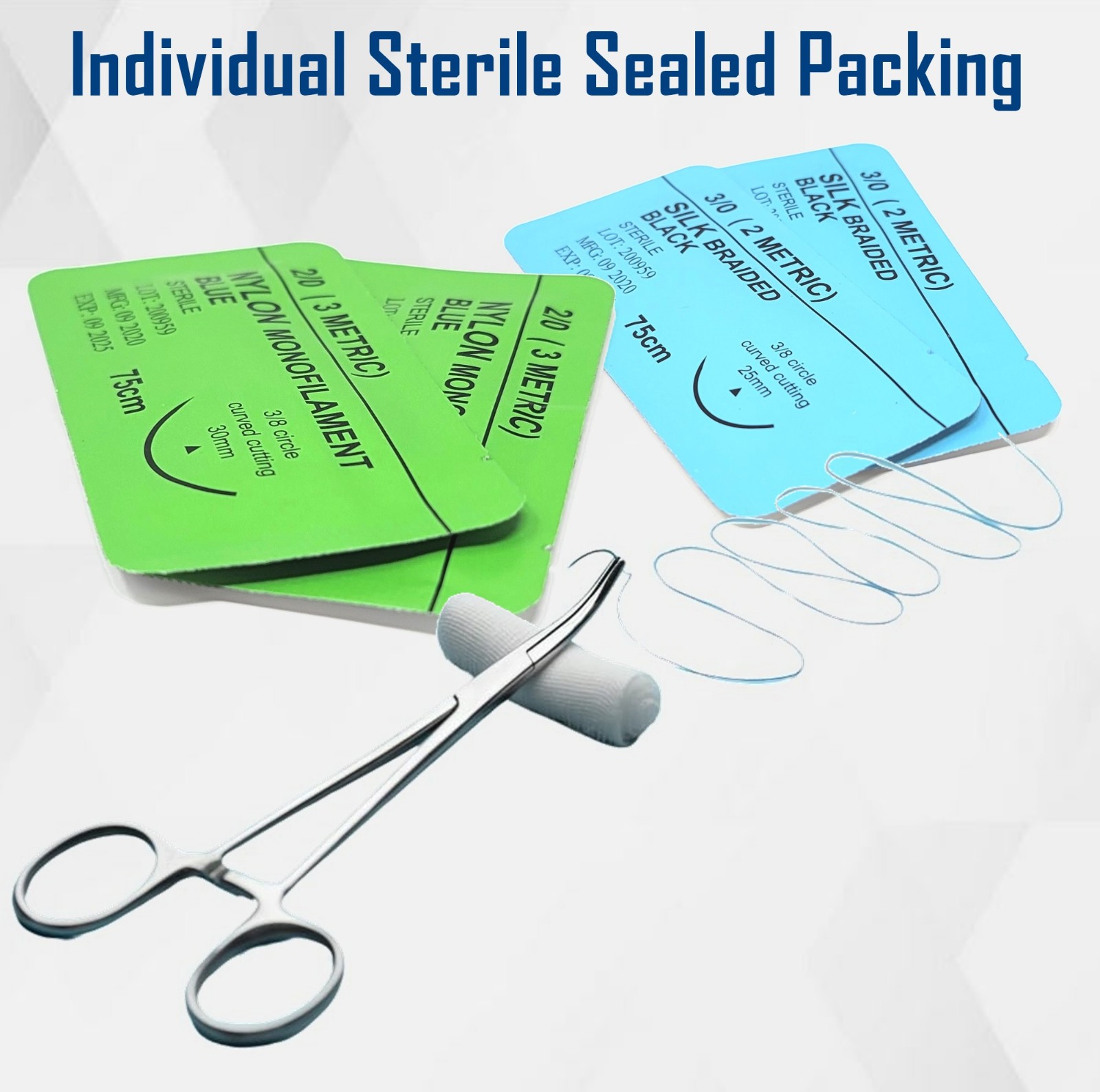 32Pc Army Surgical Kit – Sutures, Scalpel, Hemostat – Green – Military First Aid