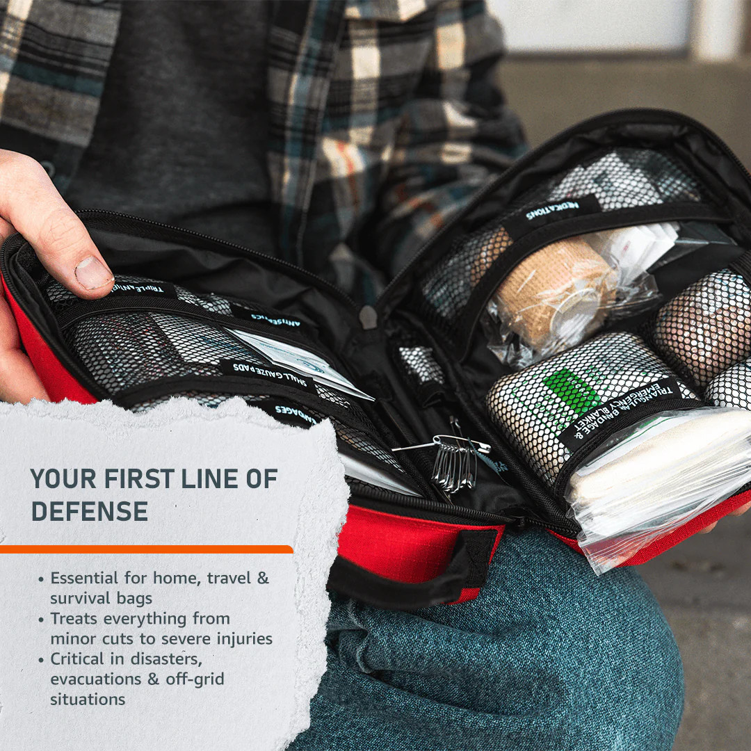 Emergency Med Kit w/2-Person Trauma First Aid Bag