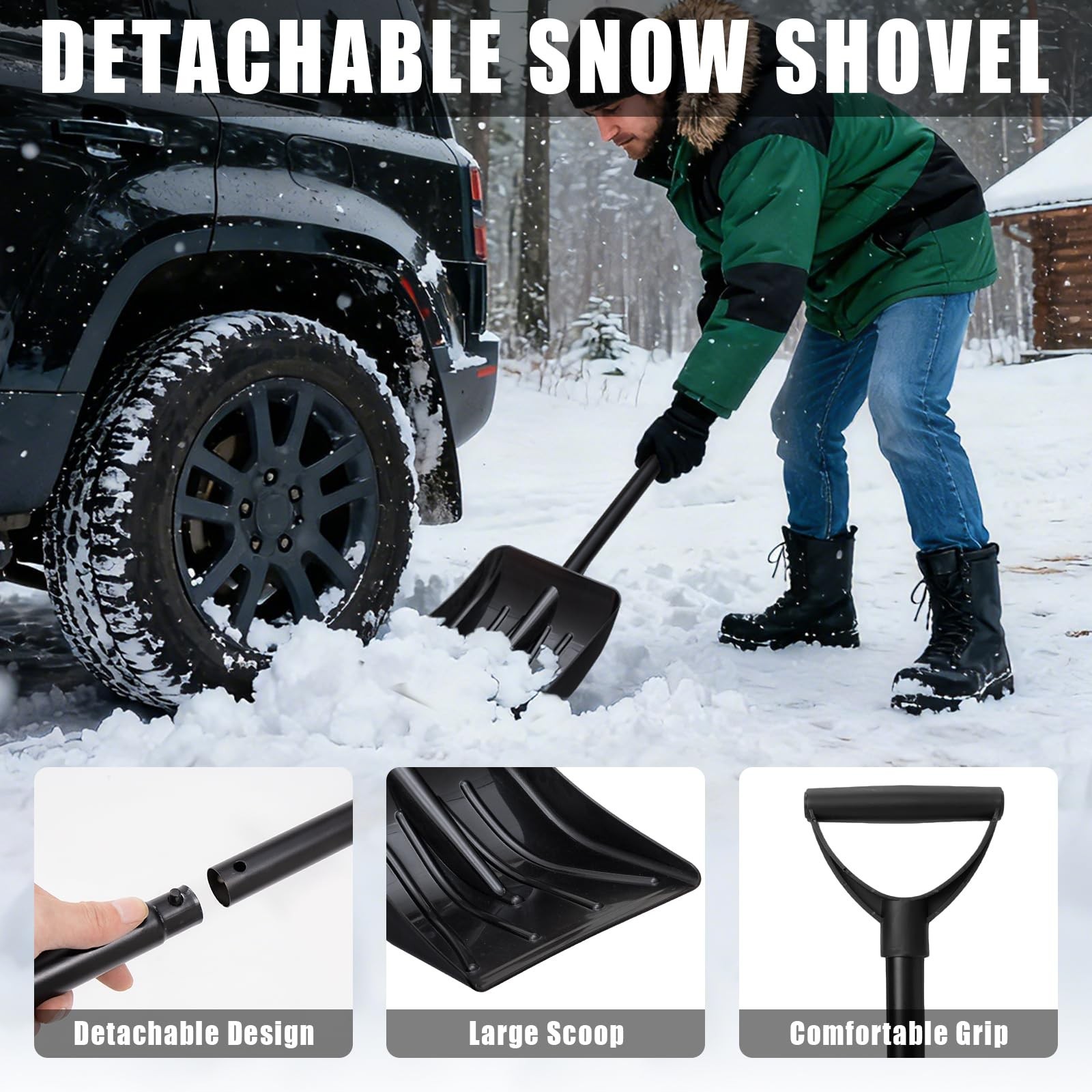 AUTODECO Roadside Emergency Car Kit Winter Road Trip Assistance Vehicle Safet…