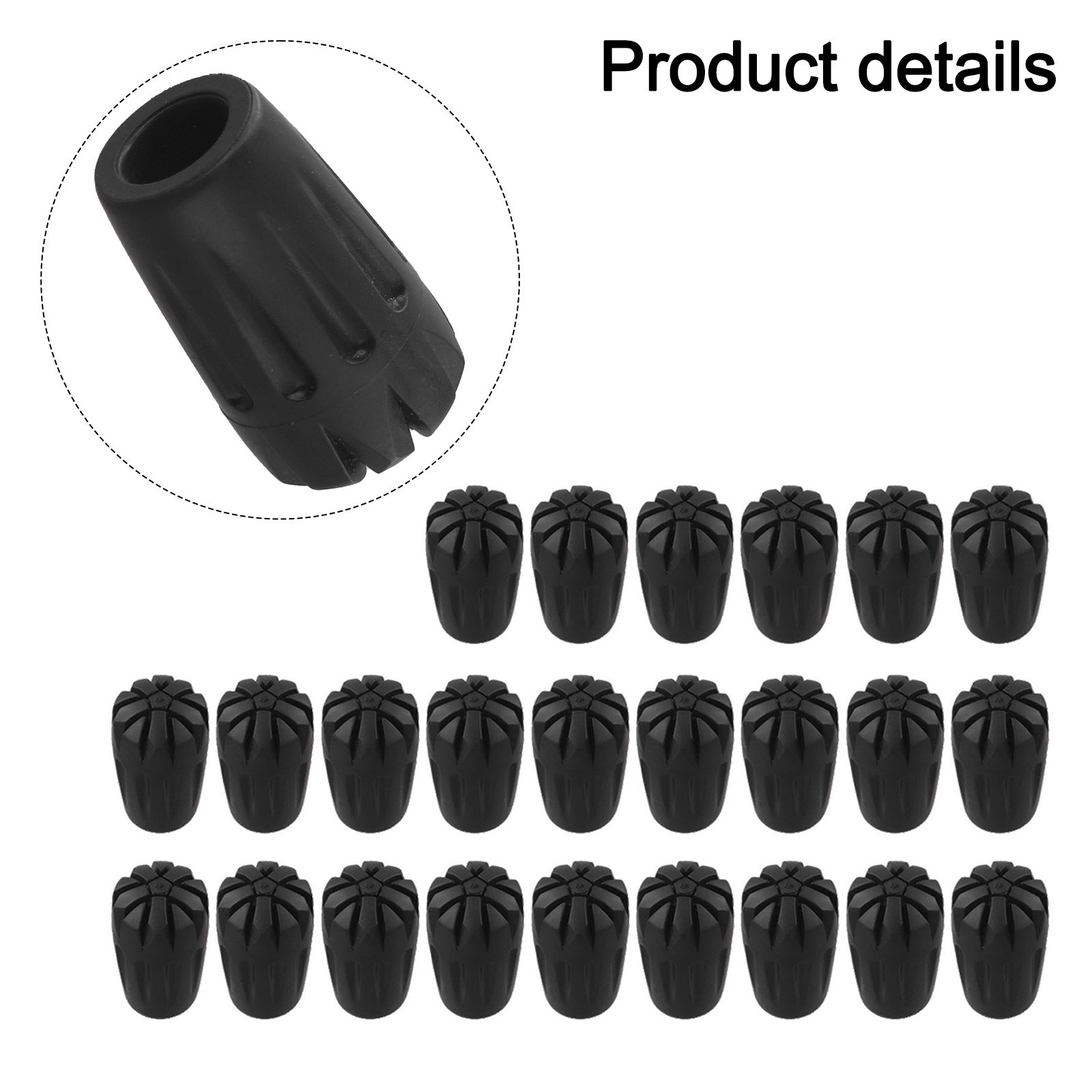 24PCS Trekking Pole Tips Non Slip Rubber Covers for Hiking and Camping