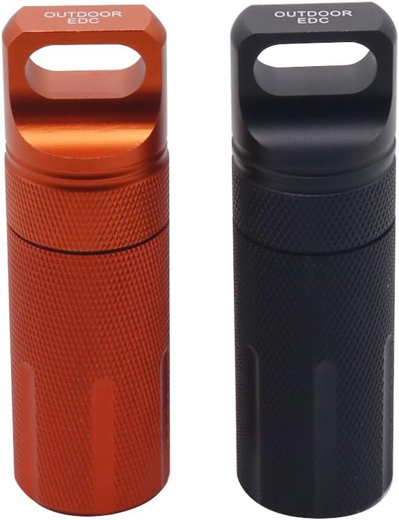 HRX Package Outdoor Waterproof EDC Survival Container Capsule, Airtight Aluminum